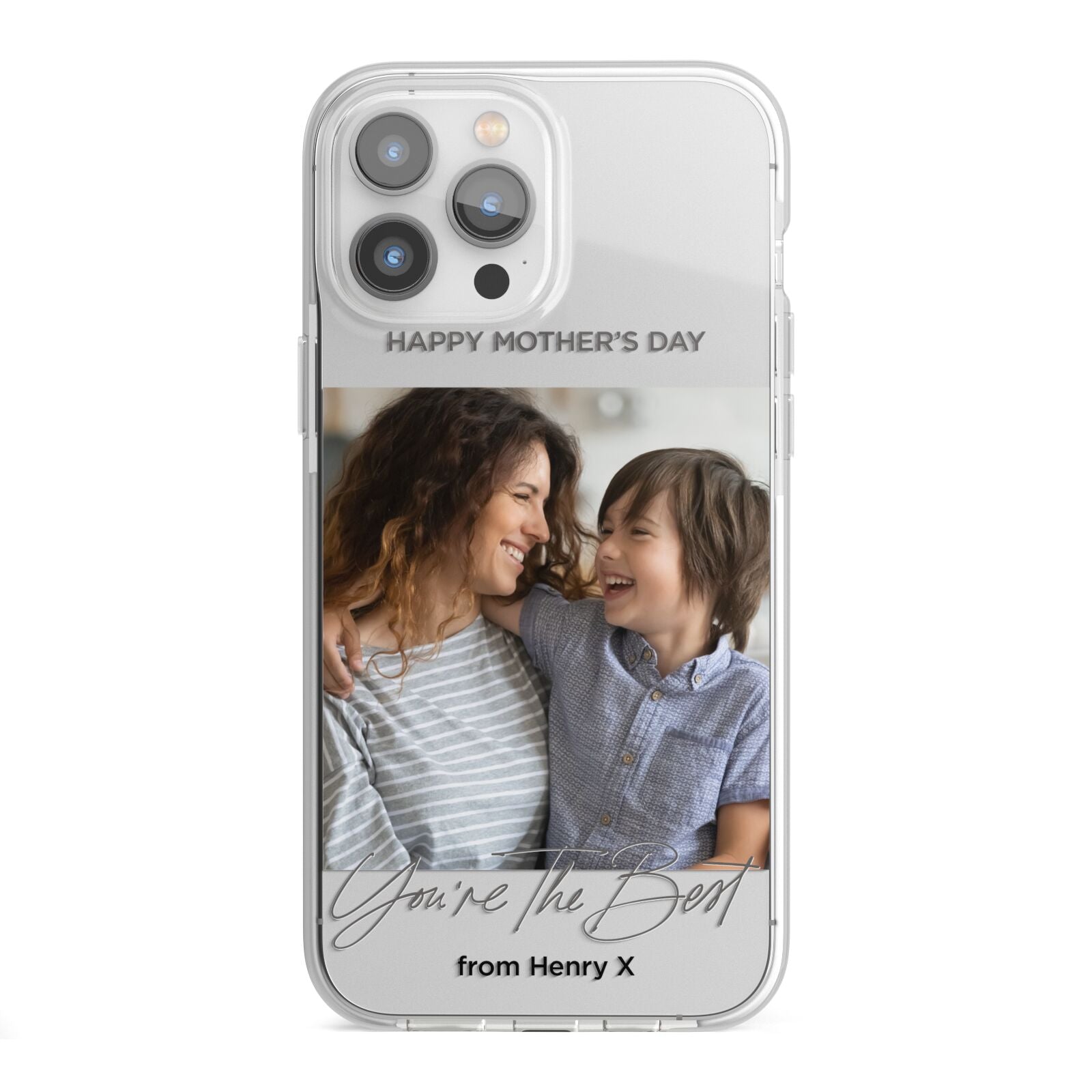 Mothers Day Photo with Name iPhone 13 Pro Max TPU Impact Case with White Edges