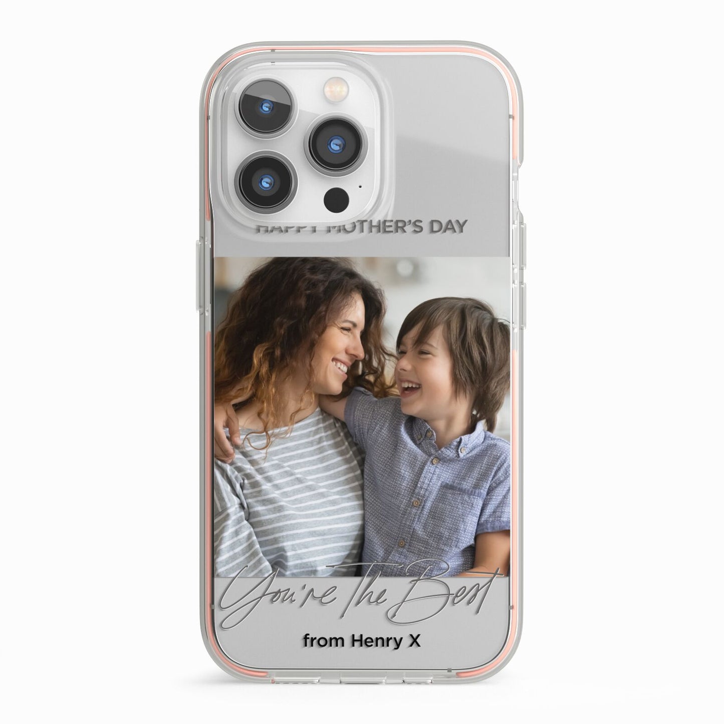 Mothers Day Photo with Name iPhone 13 Pro TPU Impact Case with Pink Edges