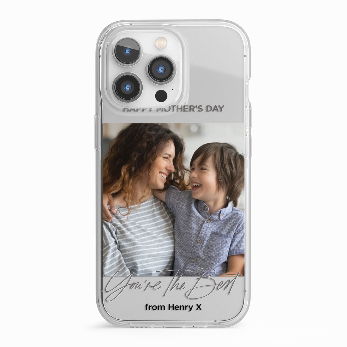 Mothers Day Photo with Name iPhone 13 Pro TPU Impact Case with White Edges