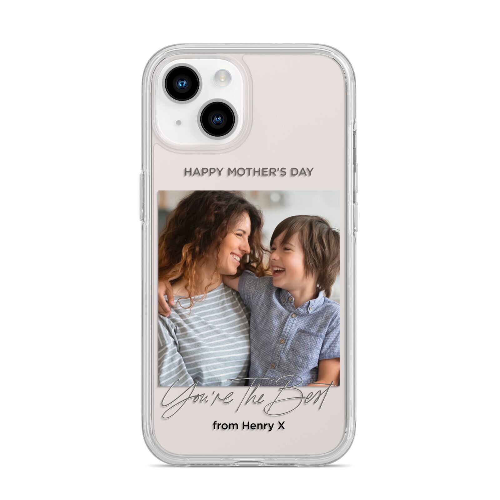 Mothers Day Photo with Name iPhone 14 Clear Tough Case Starlight