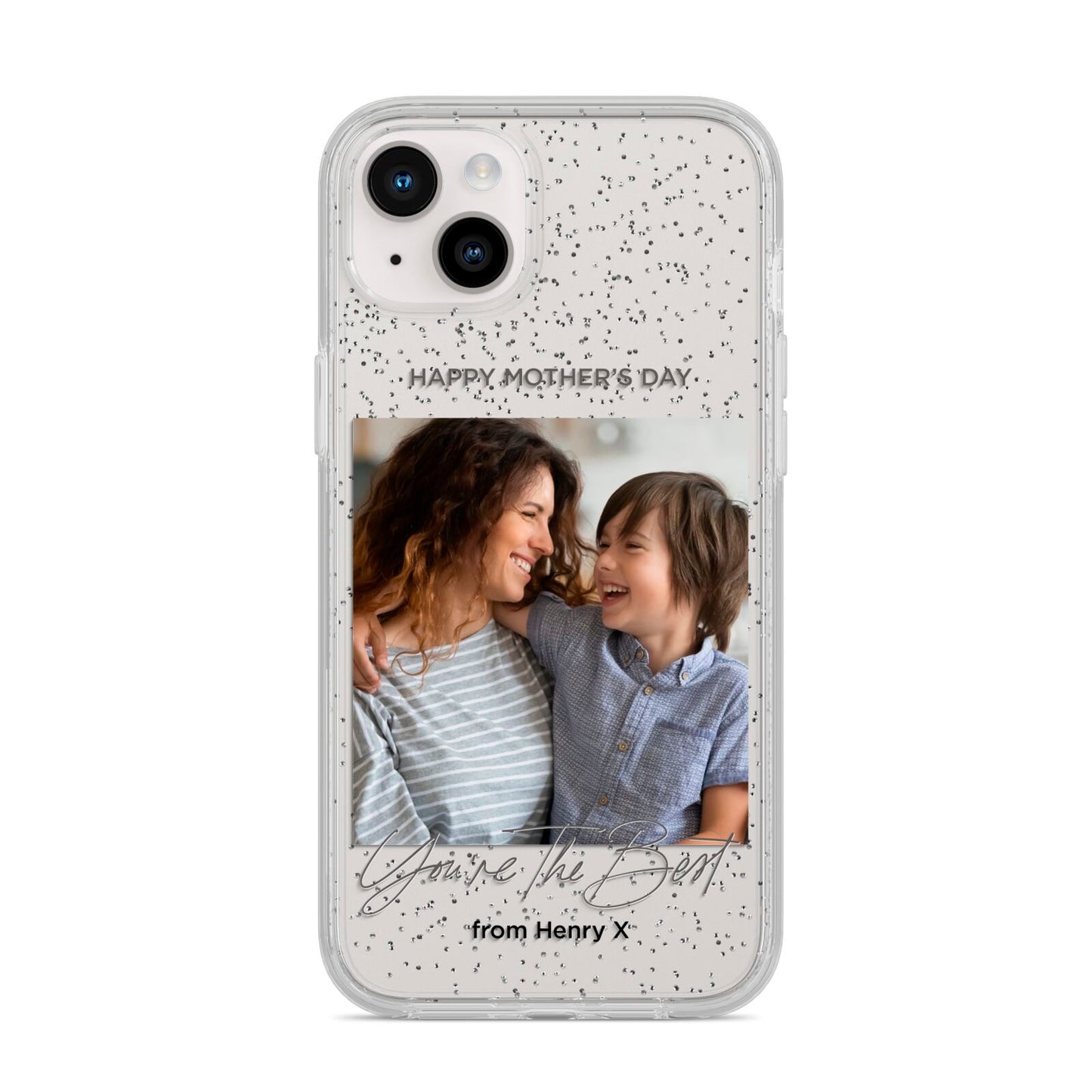 Mothers Day Photo with Name iPhone 14 Plus Glitter Tough Case Starlight