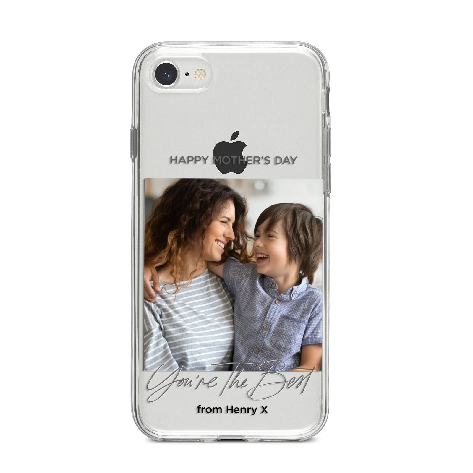 Mothers Day Photo with Name iPhone 8 Bumper Case on Silver iPhone