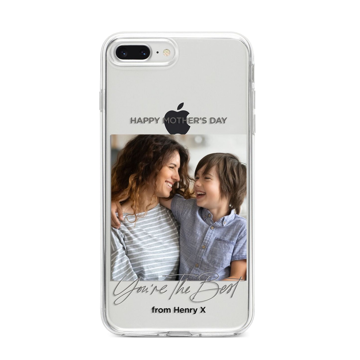 Mothers Day Photo with Name iPhone 8 Plus Bumper Case on Silver iPhone