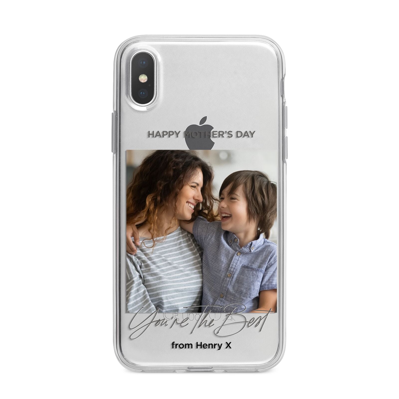 Mothers Day Photo with Name iPhone X Bumper Case on Silver iPhone Alternative Image 1