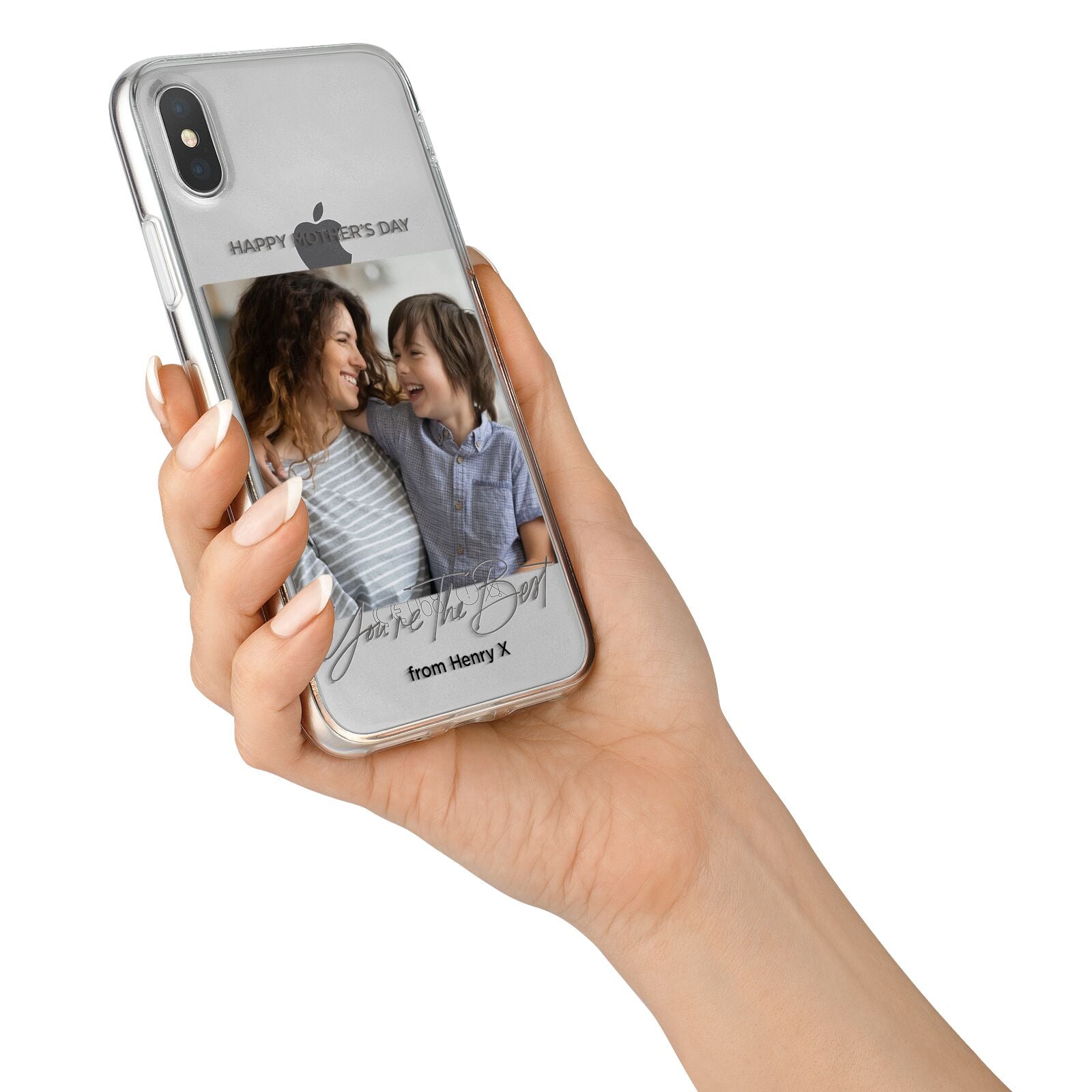 Mothers Day Photo with Name iPhone X Bumper Case on Silver iPhone Alternative Image 2