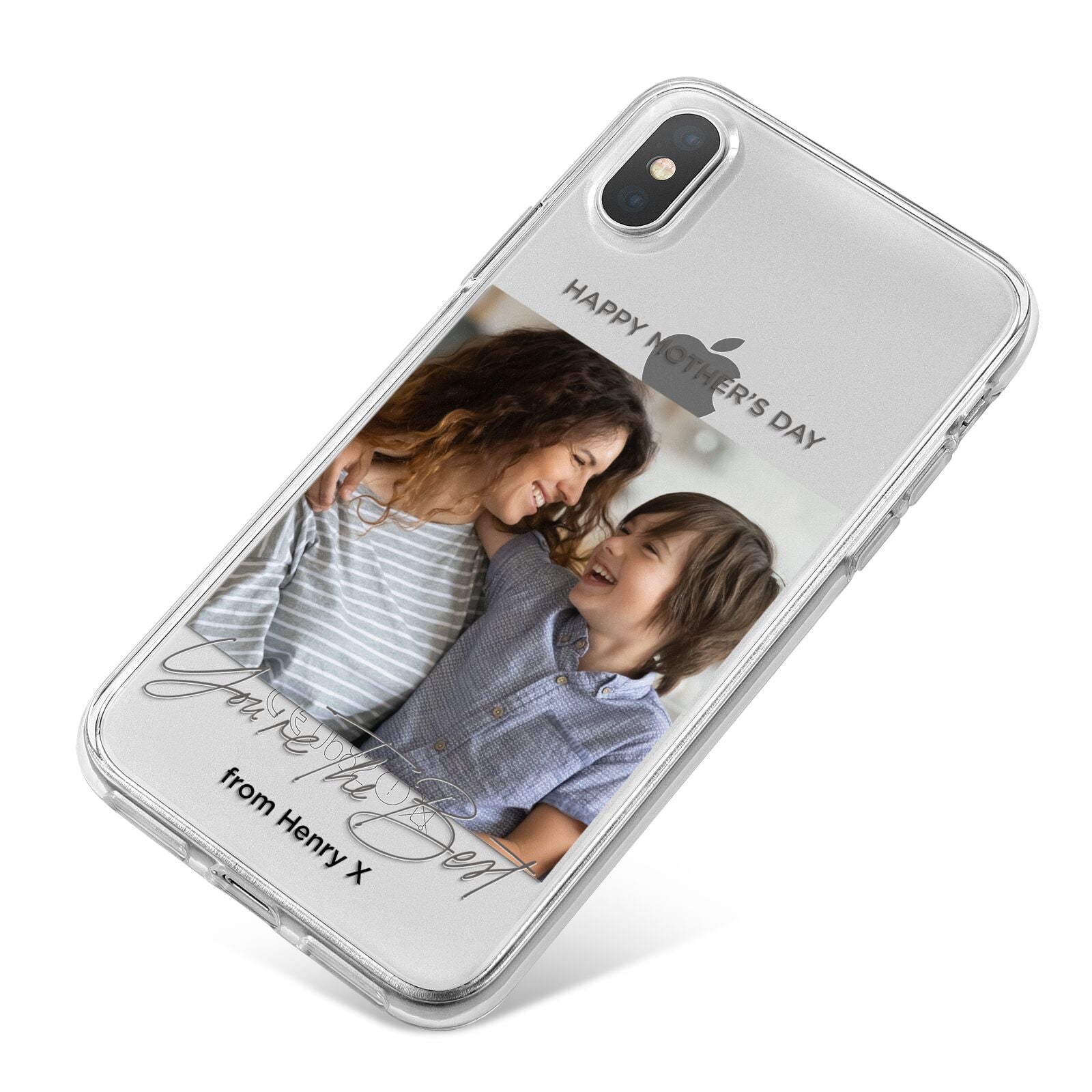 Mothers Day Photo with Name iPhone X Bumper Case on Silver iPhone