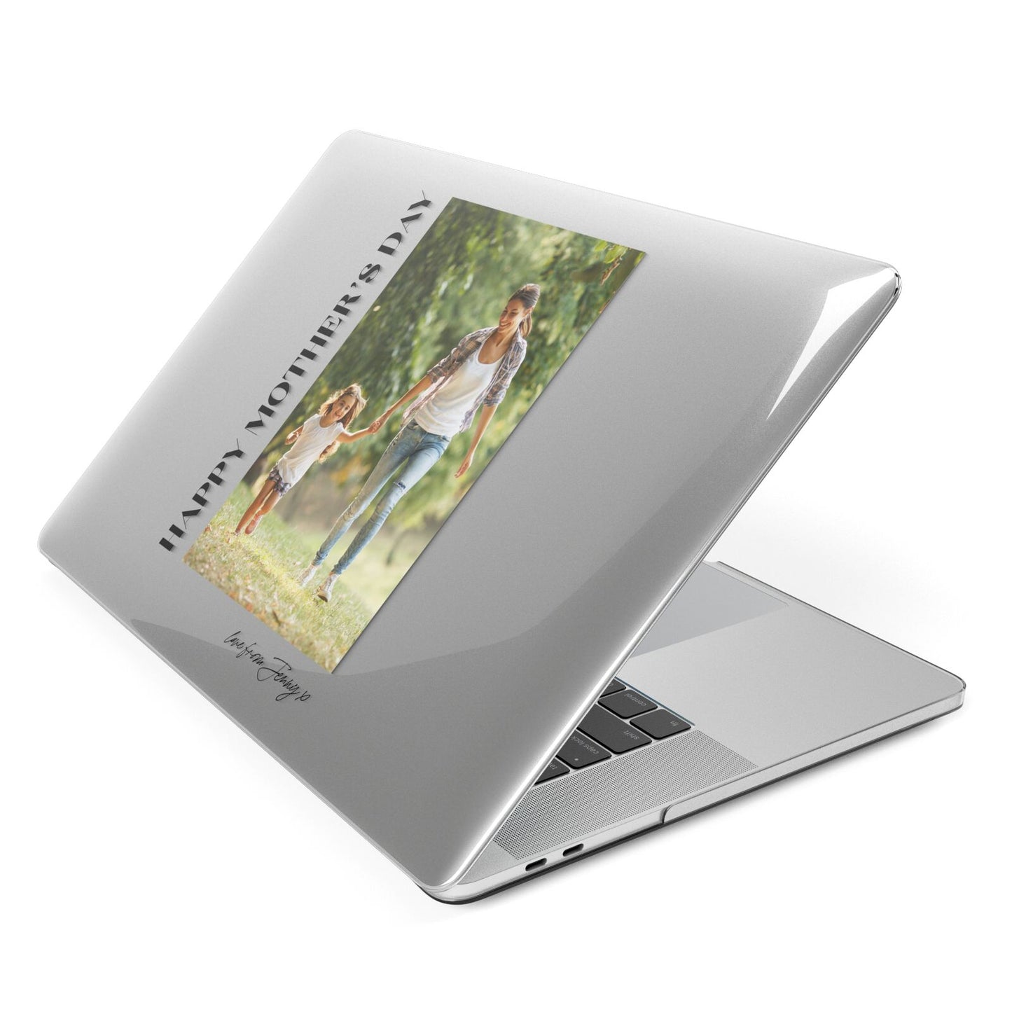 Mothers Day Photo with Text Apple MacBook Case Side View