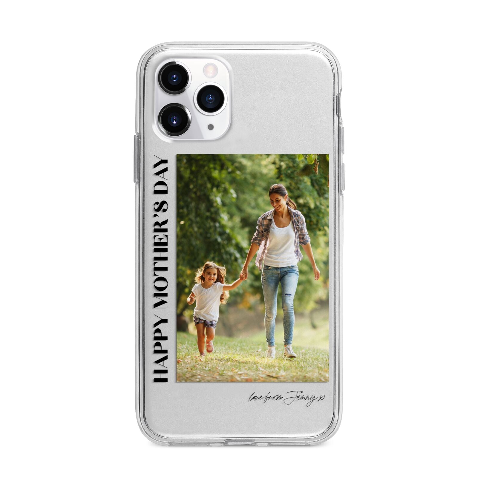 Mothers Day Photo with Text Apple iPhone 11 Pro Max in Silver with Bumper Case