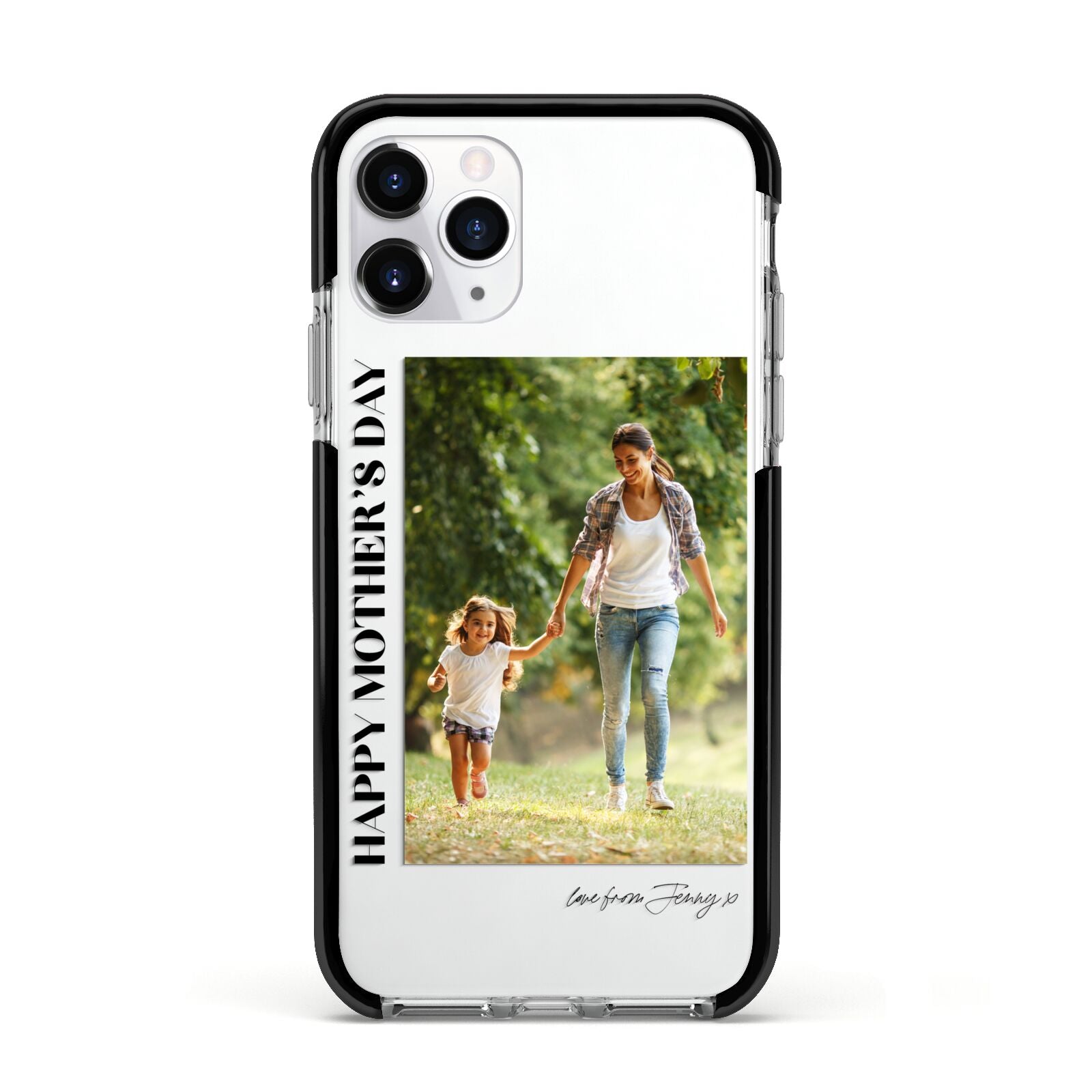 Mothers Day Photo with Text Apple iPhone 11 Pro in Silver with Black Impact Case