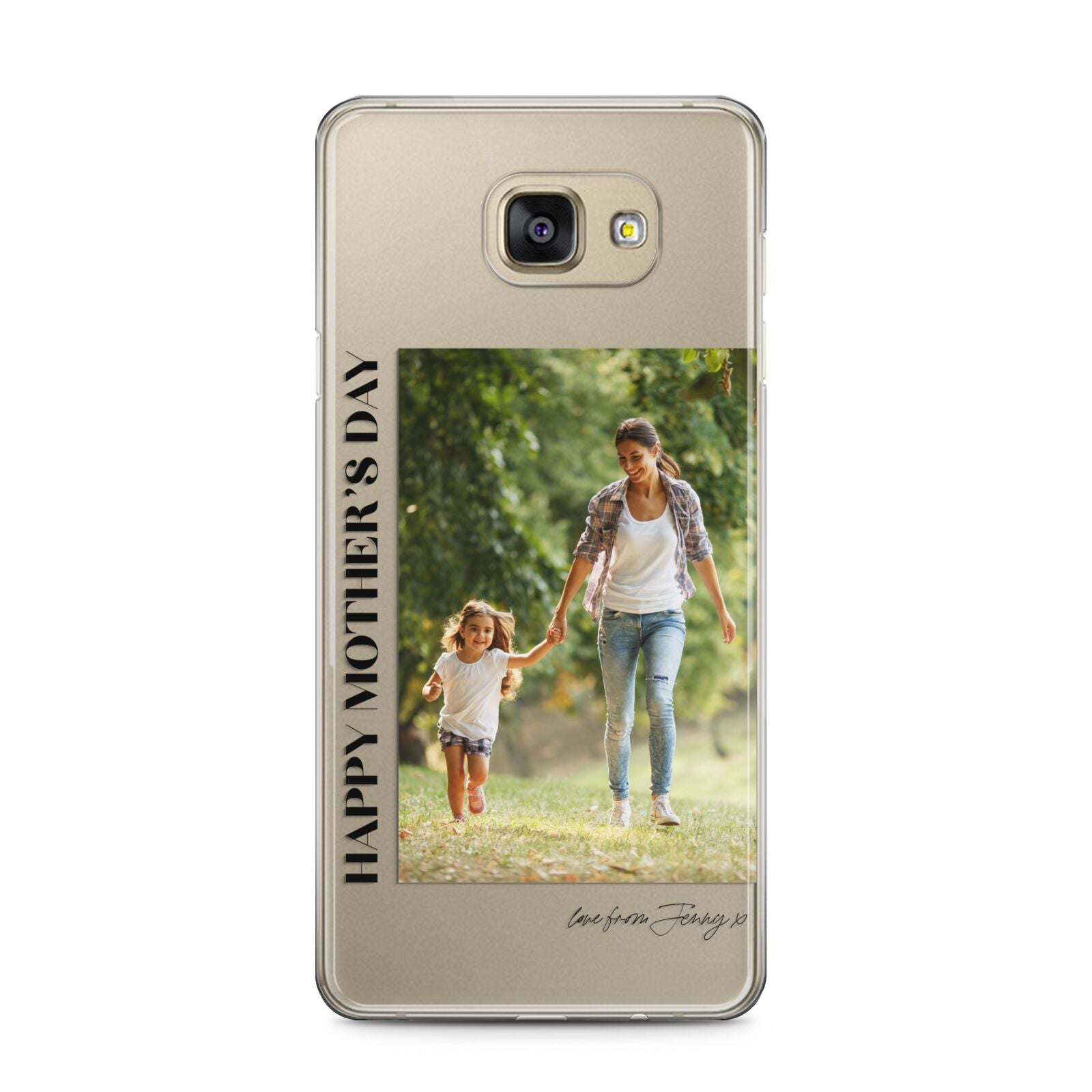 Mothers Day Photo with Text Samsung Galaxy A5 2016 Case on gold phone