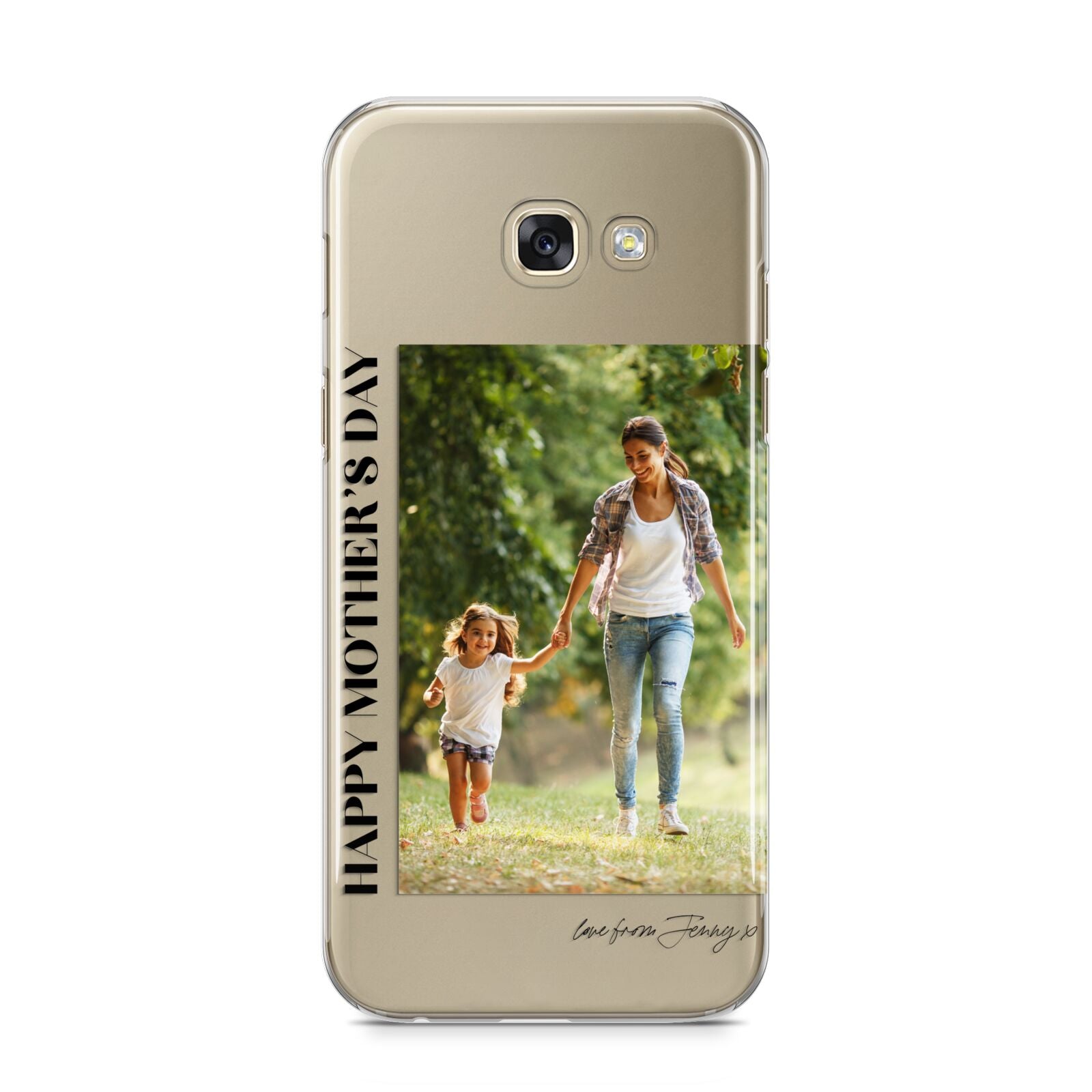 Mothers Day Photo with Text Samsung Galaxy A5 2017 Case on gold phone