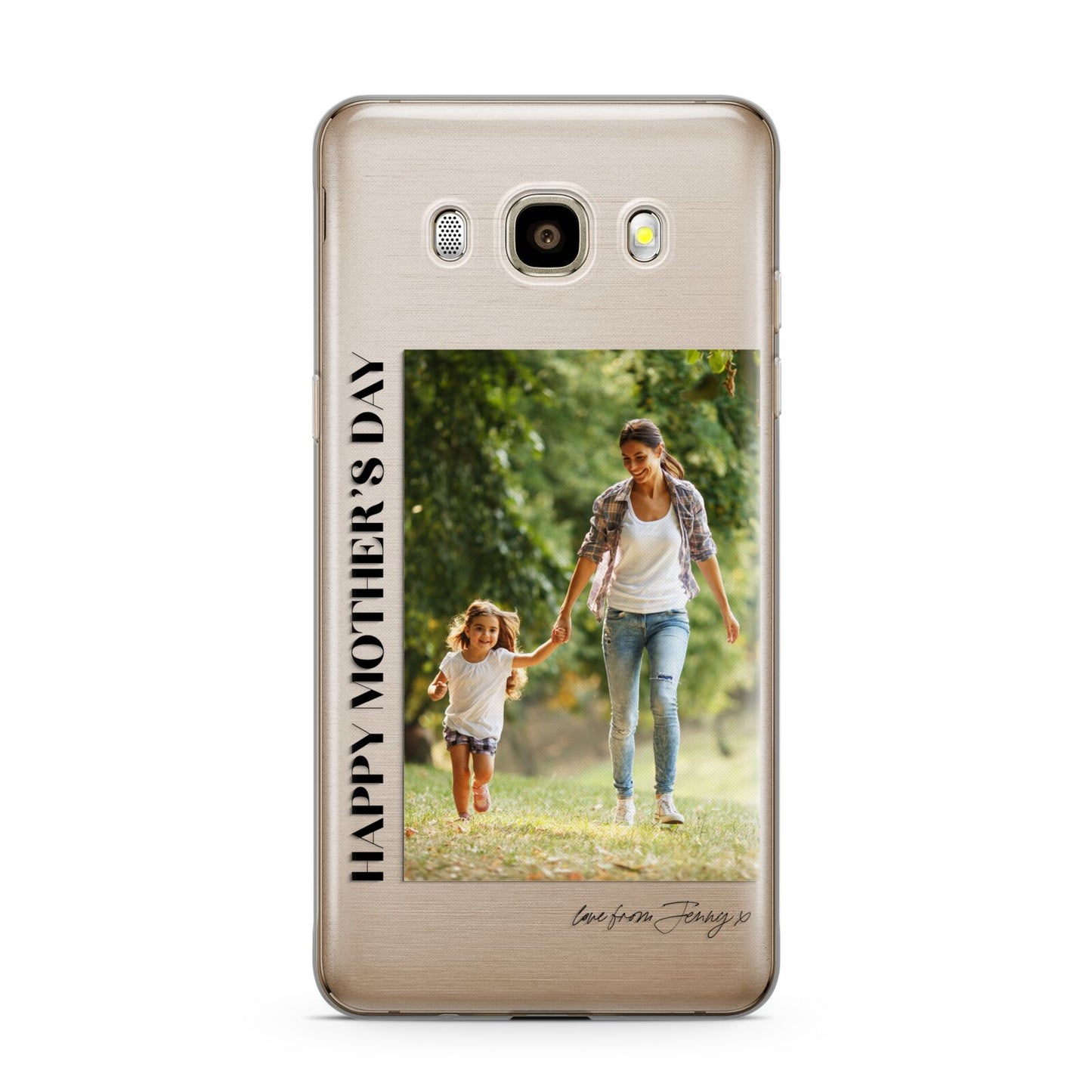 Mothers Day Photo with Text Samsung Galaxy J7 2016 Case on gold phone