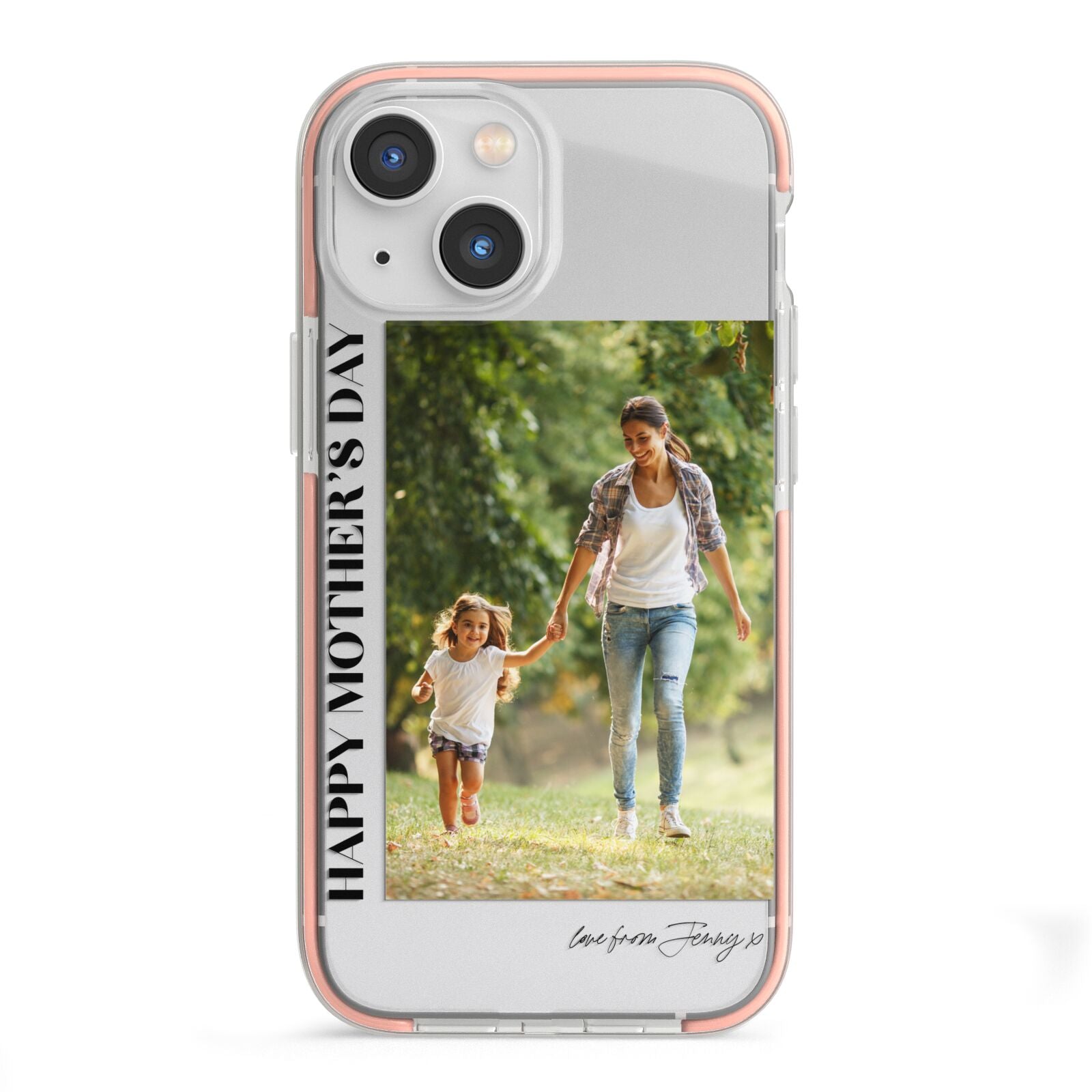 Mothers Day Photo with Text iPhone 13 Mini TPU Impact Case with Pink Edges