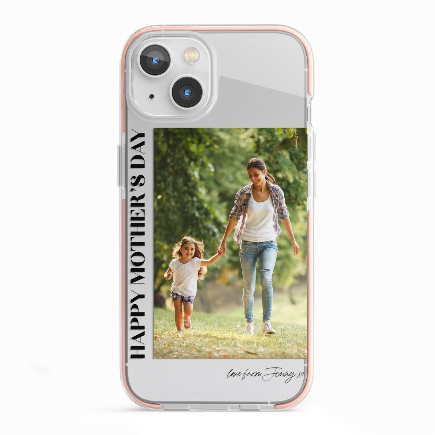 Mothers Day Photo with Text iPhone 13 TPU Impact Case with Pink Edges