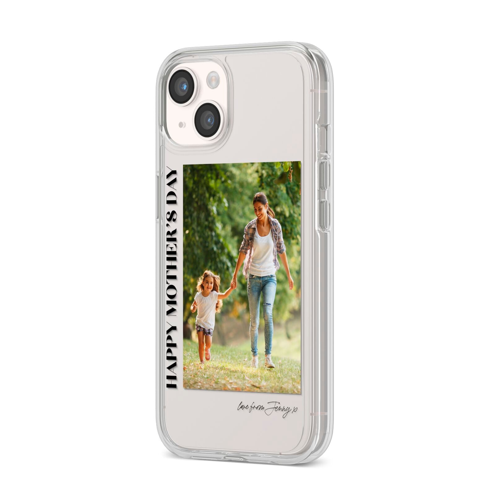 Mothers Day Photo with Text iPhone 14 Clear Tough Case Starlight Angled Image