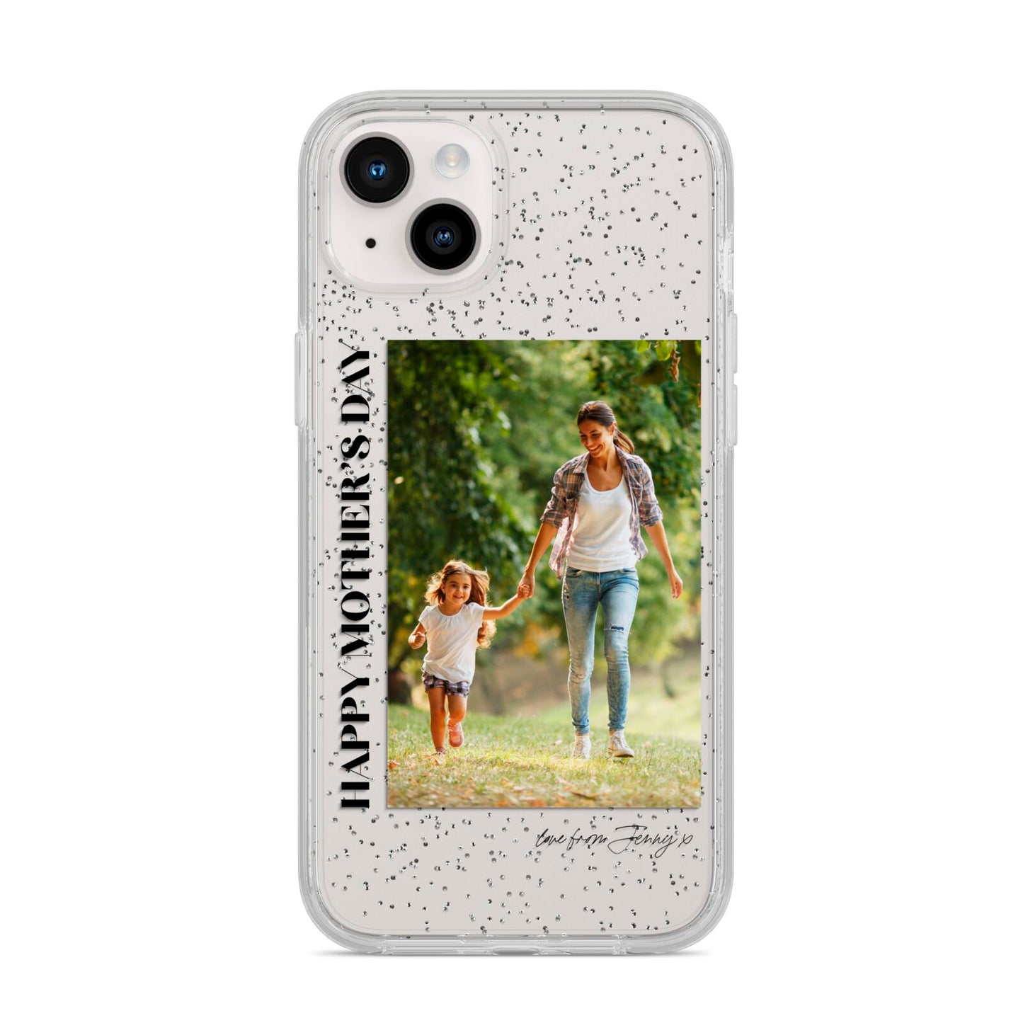 Mothers Day Photo with Text iPhone 14 Plus Glitter Tough Case Starlight