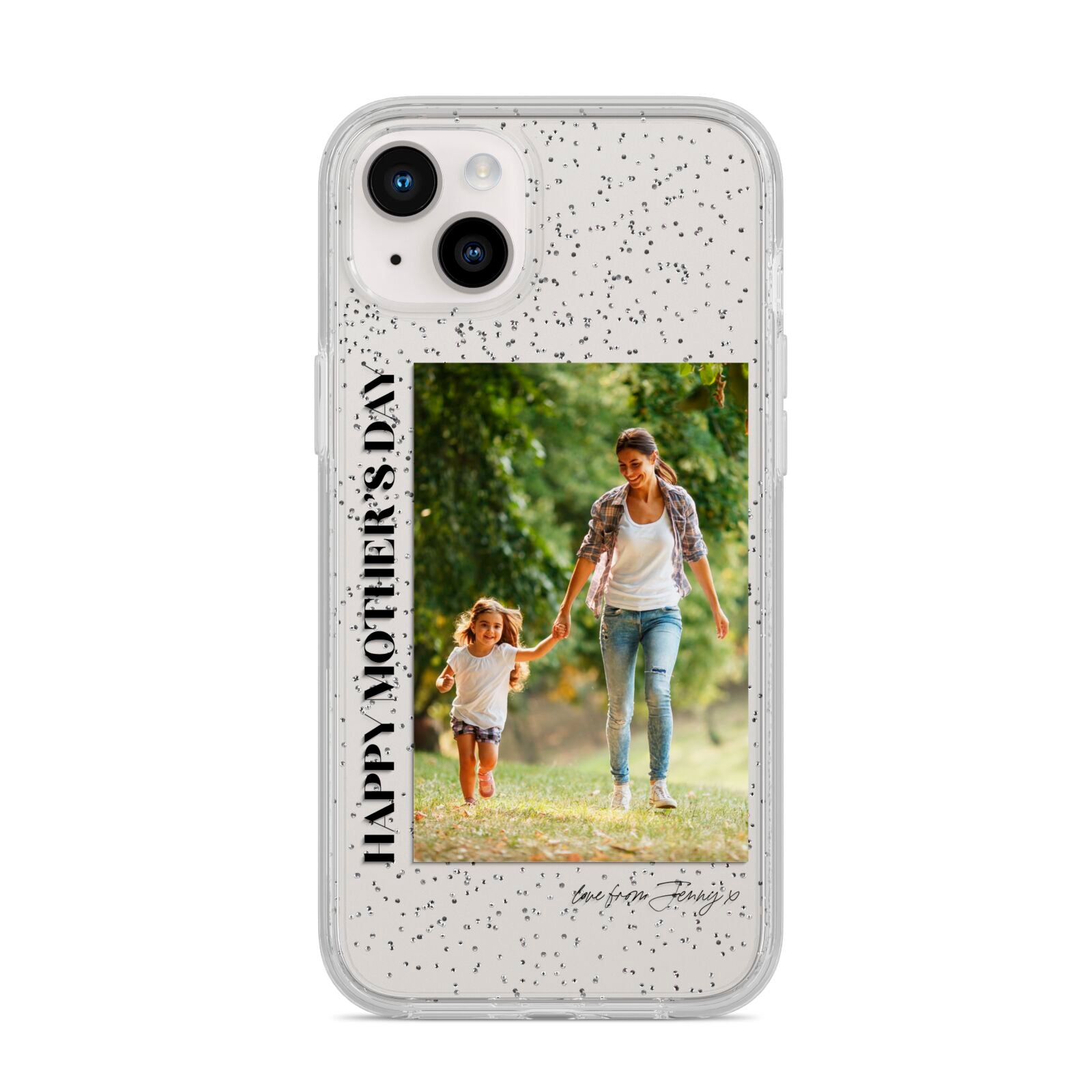 Mothers Day Photo with Text iPhone 14 Plus Glitter Tough Case Starlight