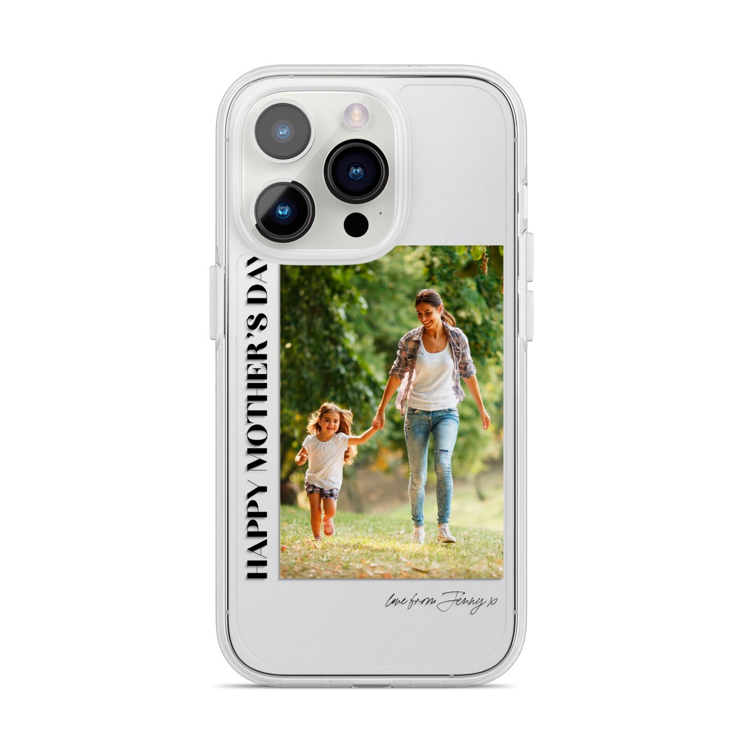 Mothers Day Photo with Text iPhone 14 Pro Clear Tough Case Silver