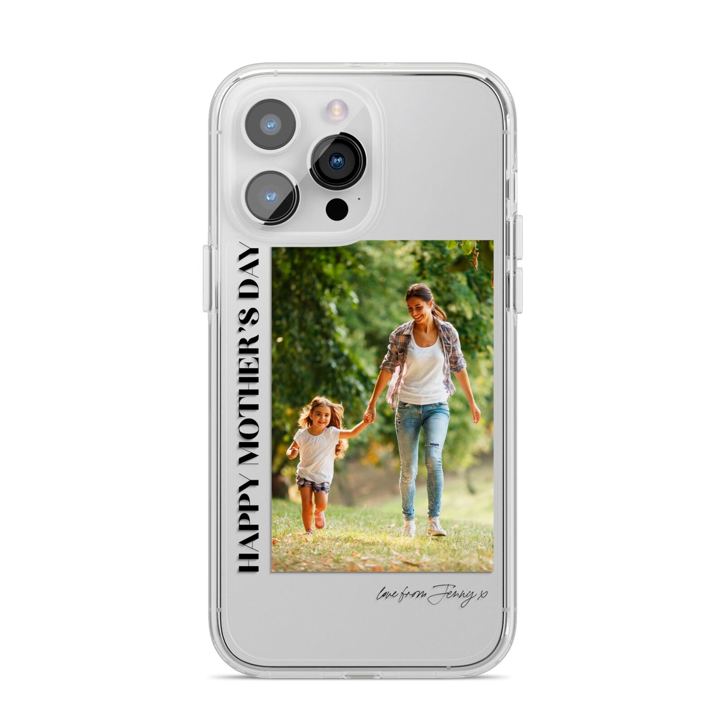 Mothers Day Photo with Text iPhone 14 Pro Max Clear Tough Case Silver