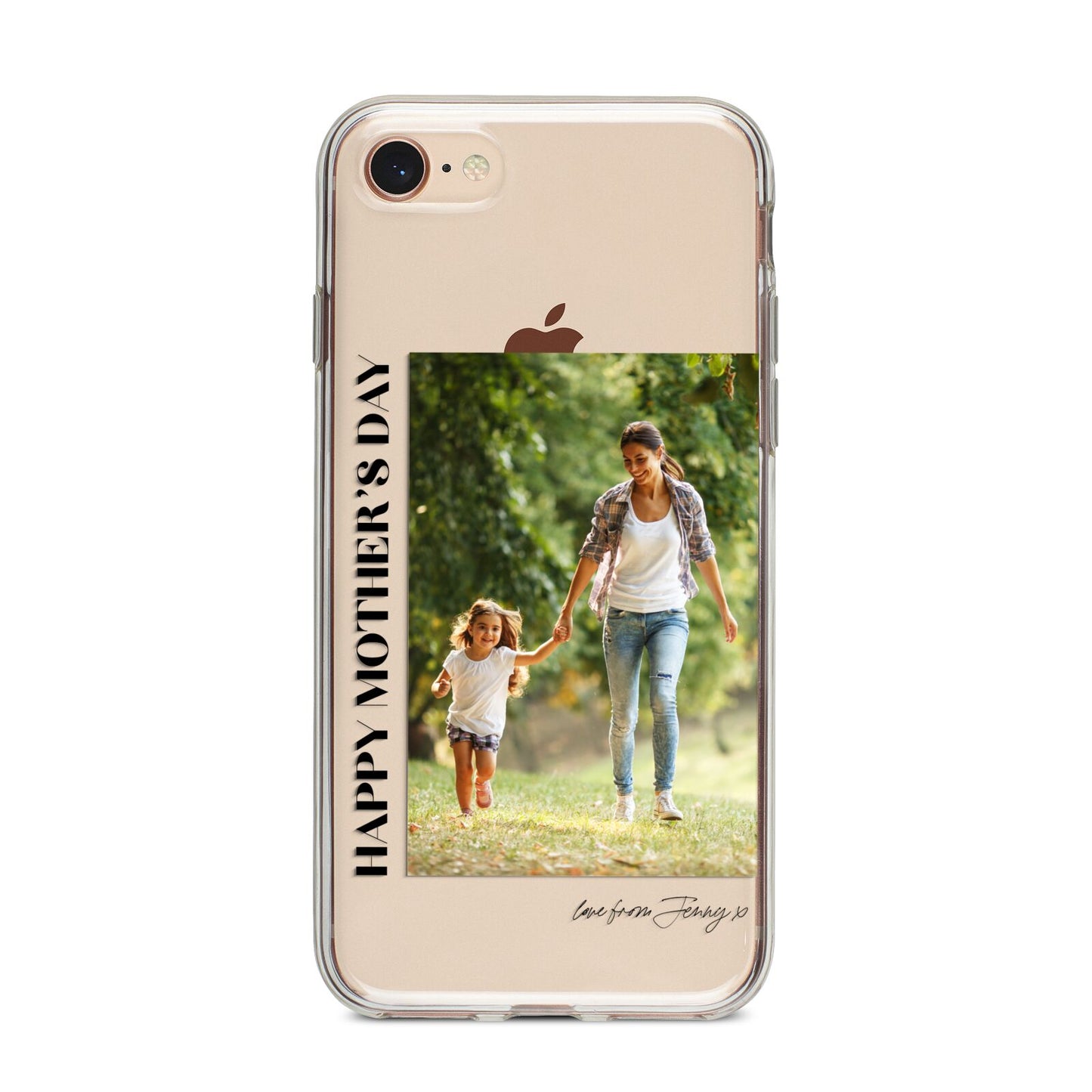 Mothers Day Photo with Text iPhone 8 Bumper Case on Rose Gold iPhone