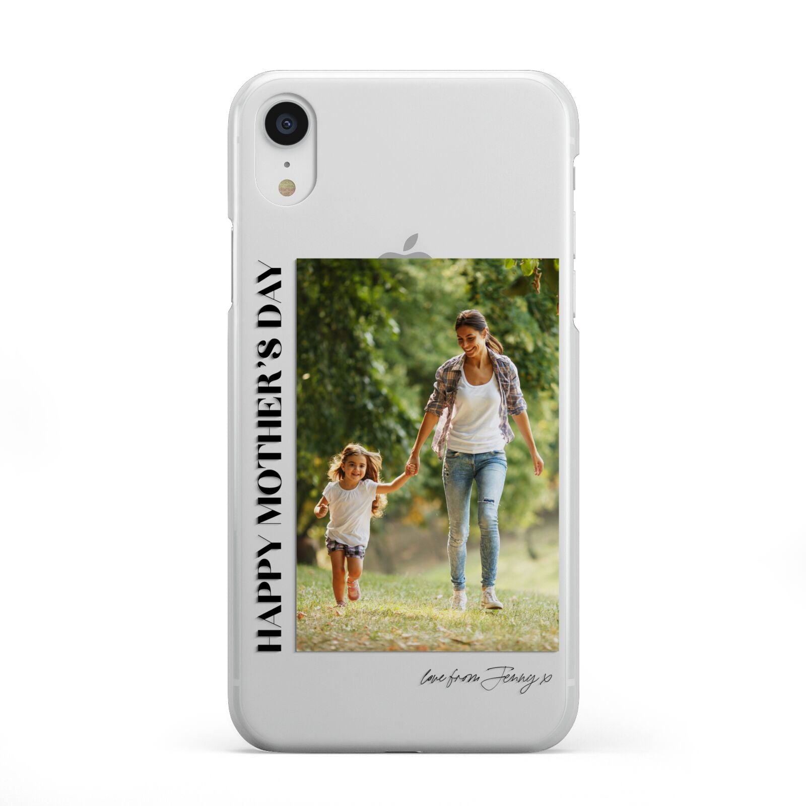 Mothers Day Photo with Text iPhone XR 2D Snap Case on White Phone