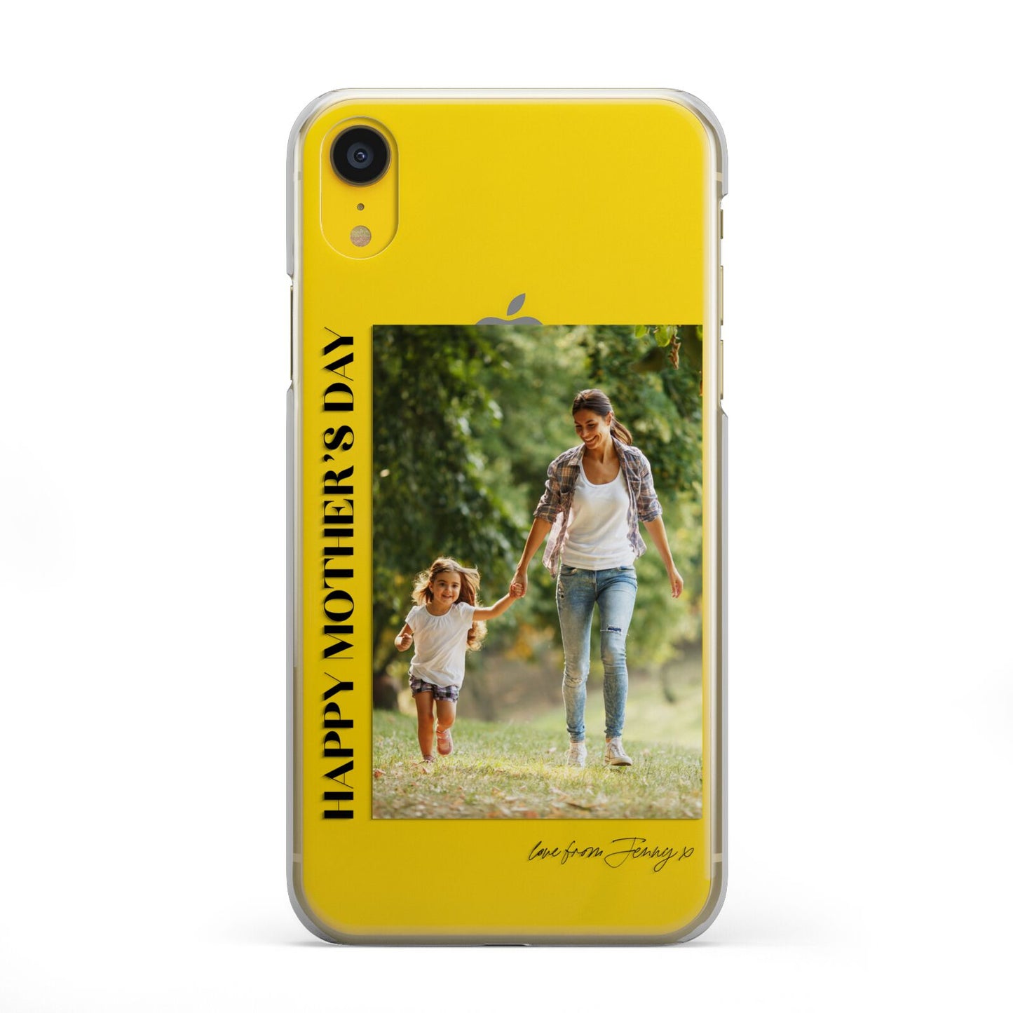 Mothers Day Photo with Text iPhone XR 2D Snap on Yellow Phone