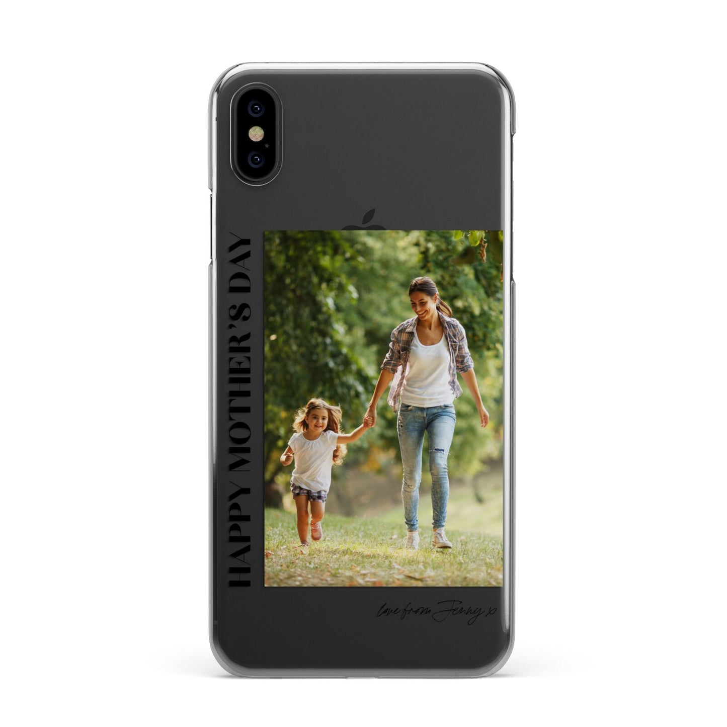 Mothers Day Photo with Text iPhone XS Max 2D Snap Case on Black Phone