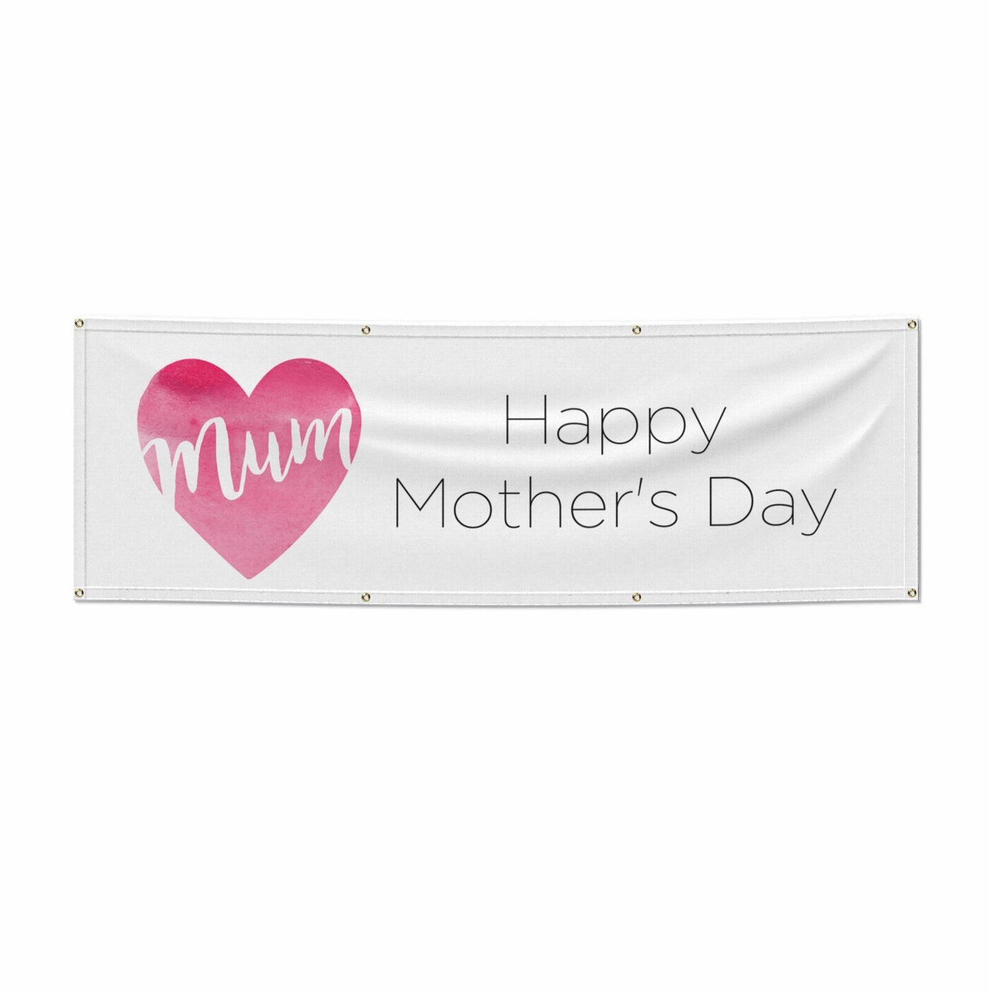 Mothers Day Watercolour Heart 6x2 Vinly Banner with Grommets