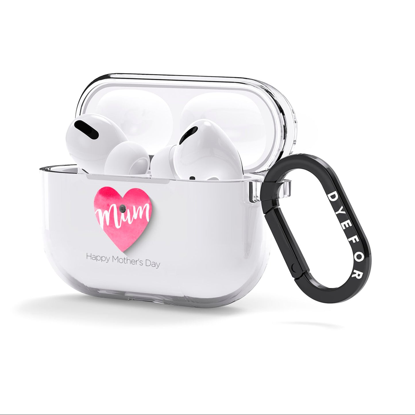 Mothers Day Watercolour Heart AirPods Clear Case 3rd Gen Side Image