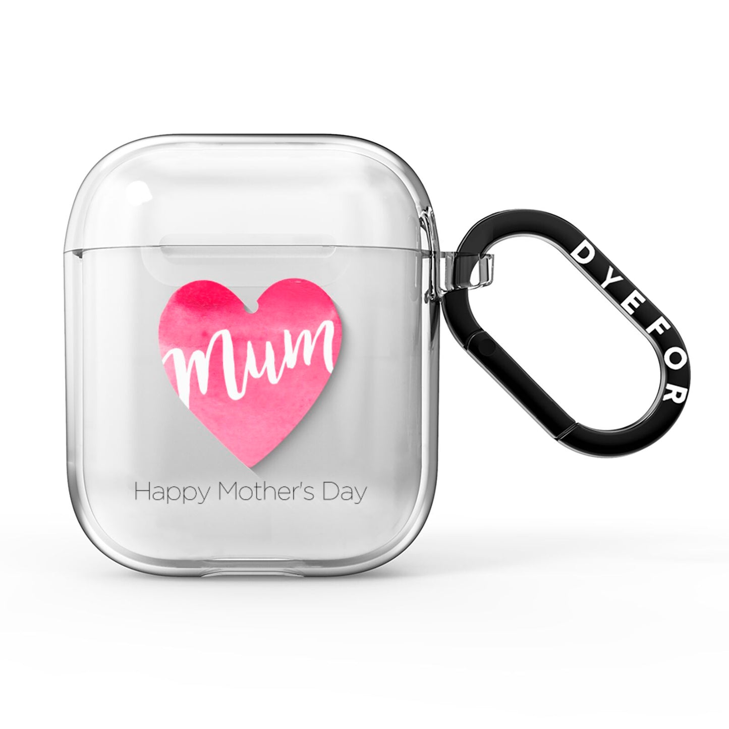 Mothers Day Watercolour Heart AirPods Clear Case