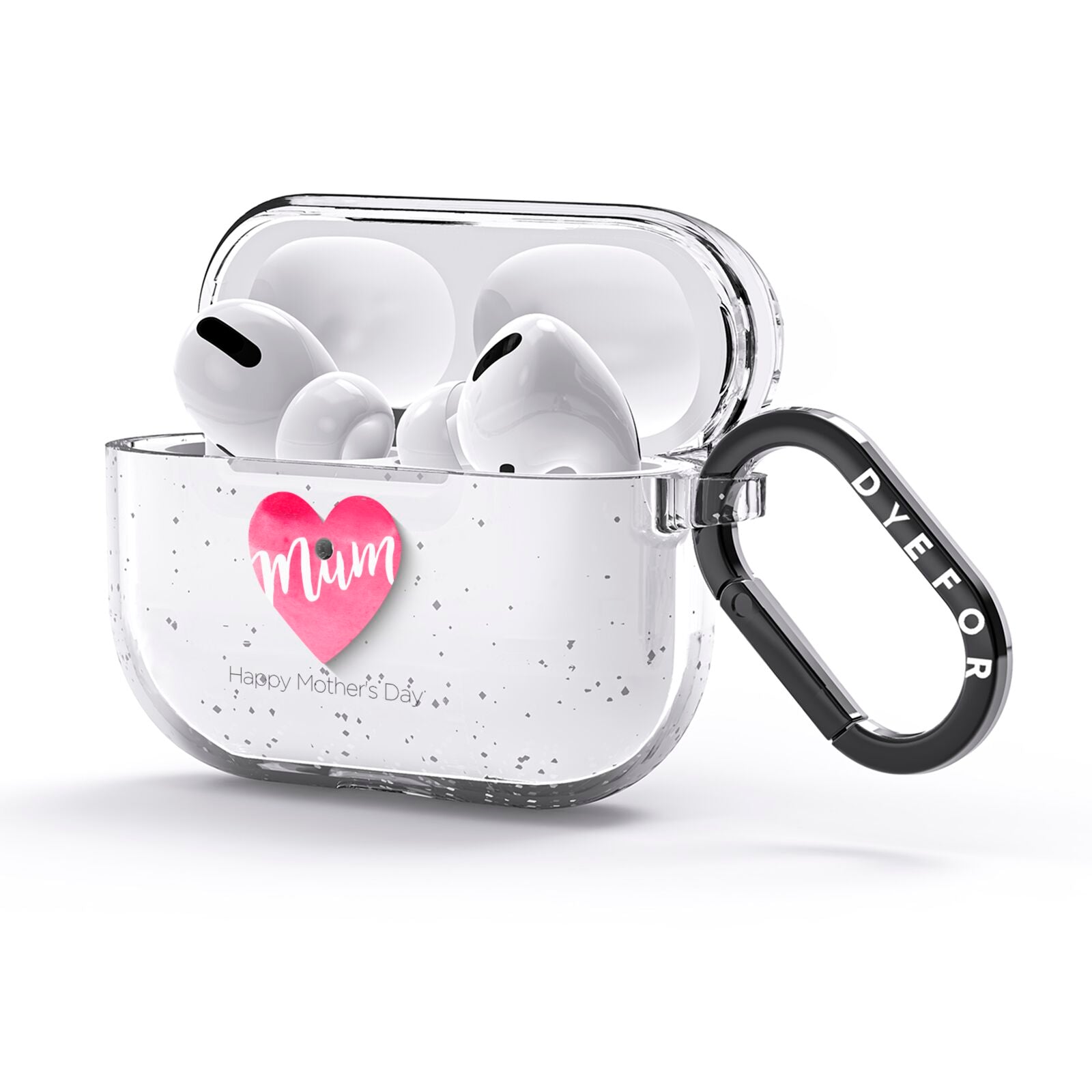 Mothers Day Watercolour Heart AirPods Glitter Case 3rd Gen Side Image