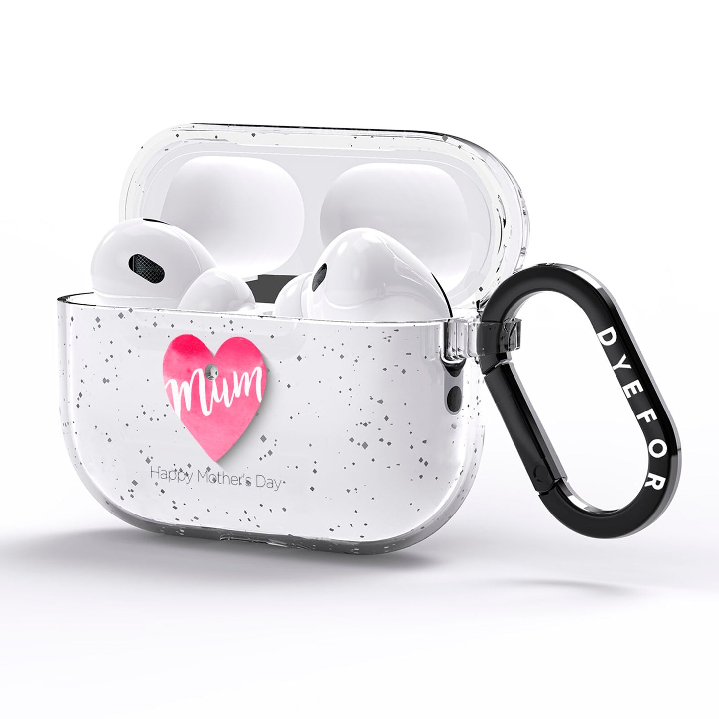 Mothers Day Watercolour Heart AirPods Pro Glitter Case Side Image