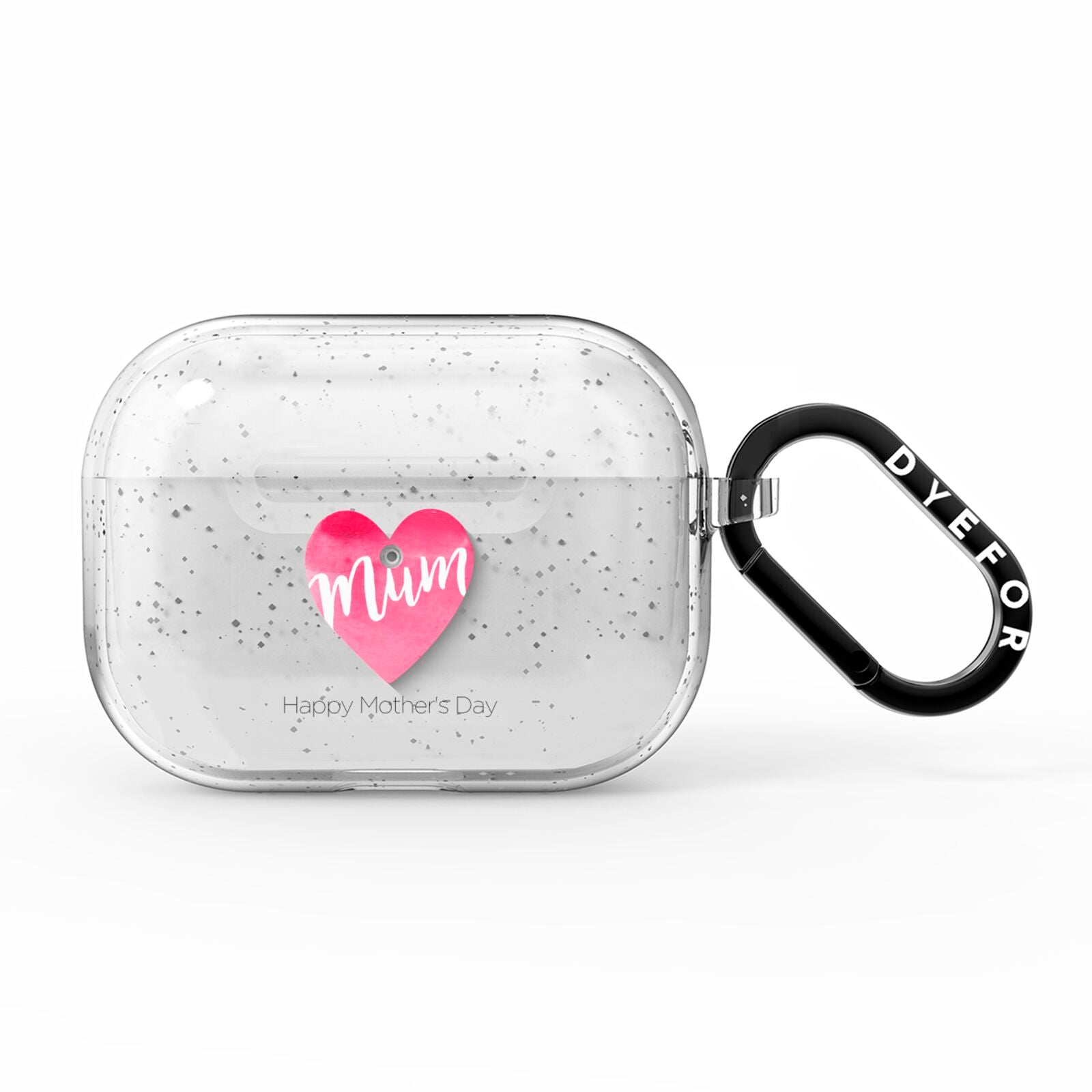 Mothers Day Watercolour Heart AirPods Pro Glitter Case