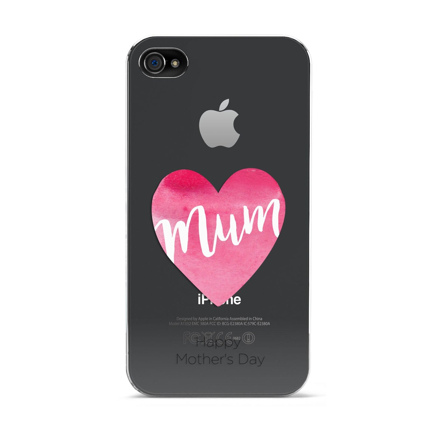 Mothers Day Watercolour Heart Apple iPhone 4s Case