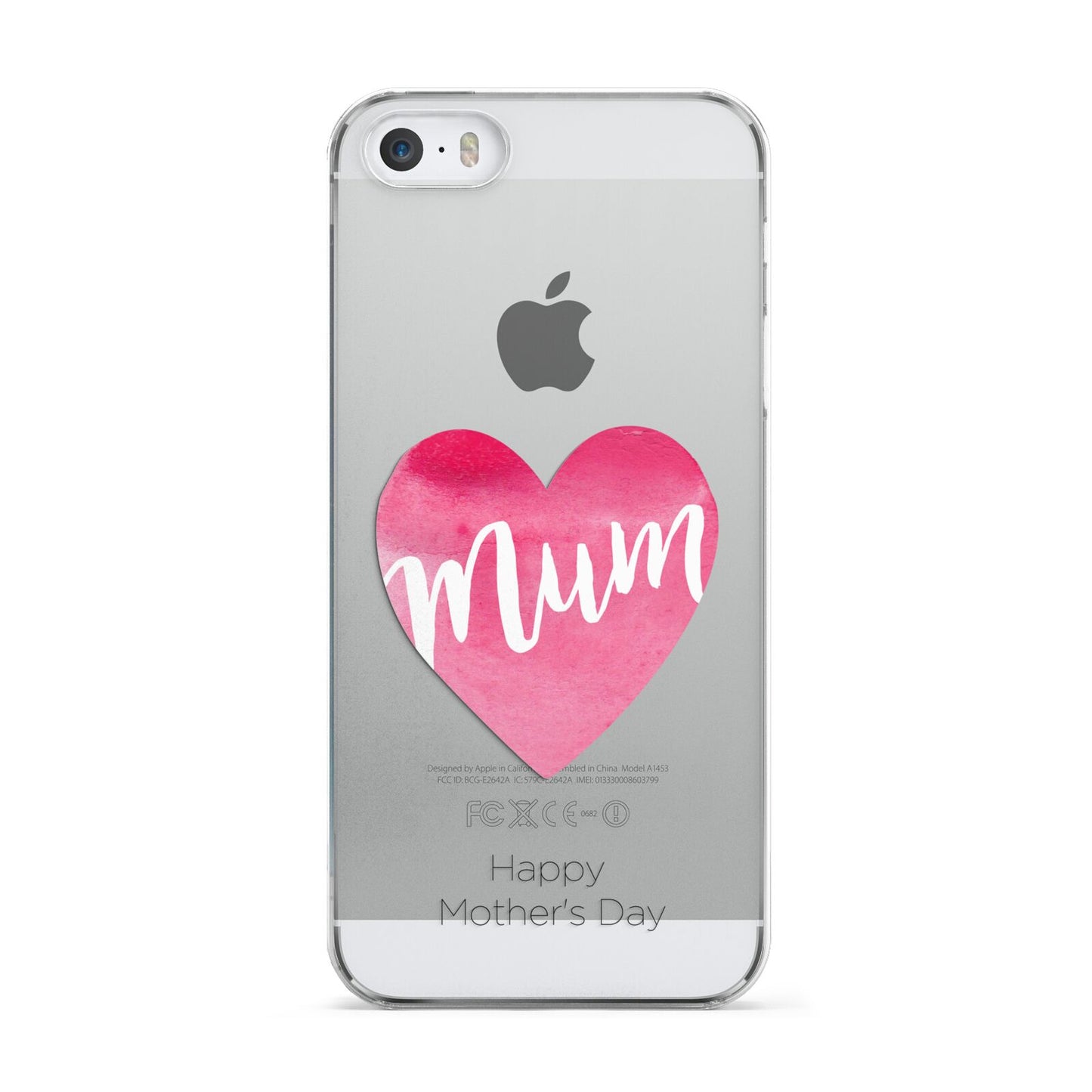 Mothers Day Watercolour Heart Apple iPhone 5 Case