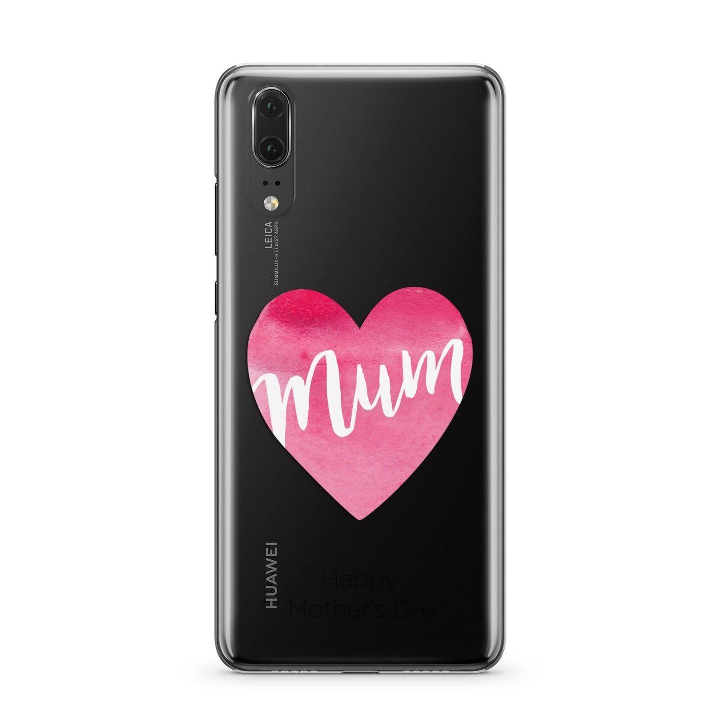 Mothers Day Watercolour Heart Huawei P20 Phone Case