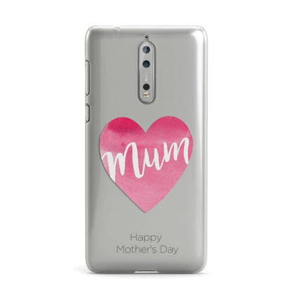 Mothers Day Watercolour Heart Nokia Case