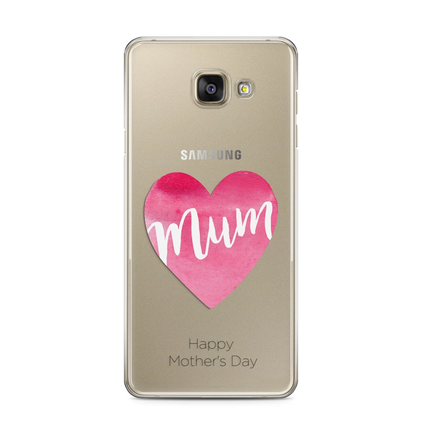 Mothers Day Watercolour Heart Samsung Galaxy A3 2016 Case on gold phone