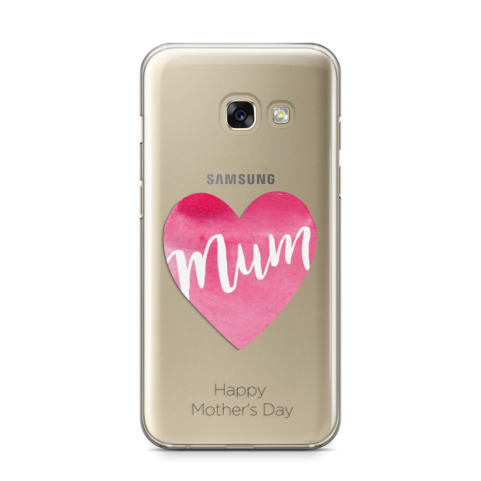 Mothers Day Watercolour Heart Samsung Galaxy A3 2017 Case on gold phone