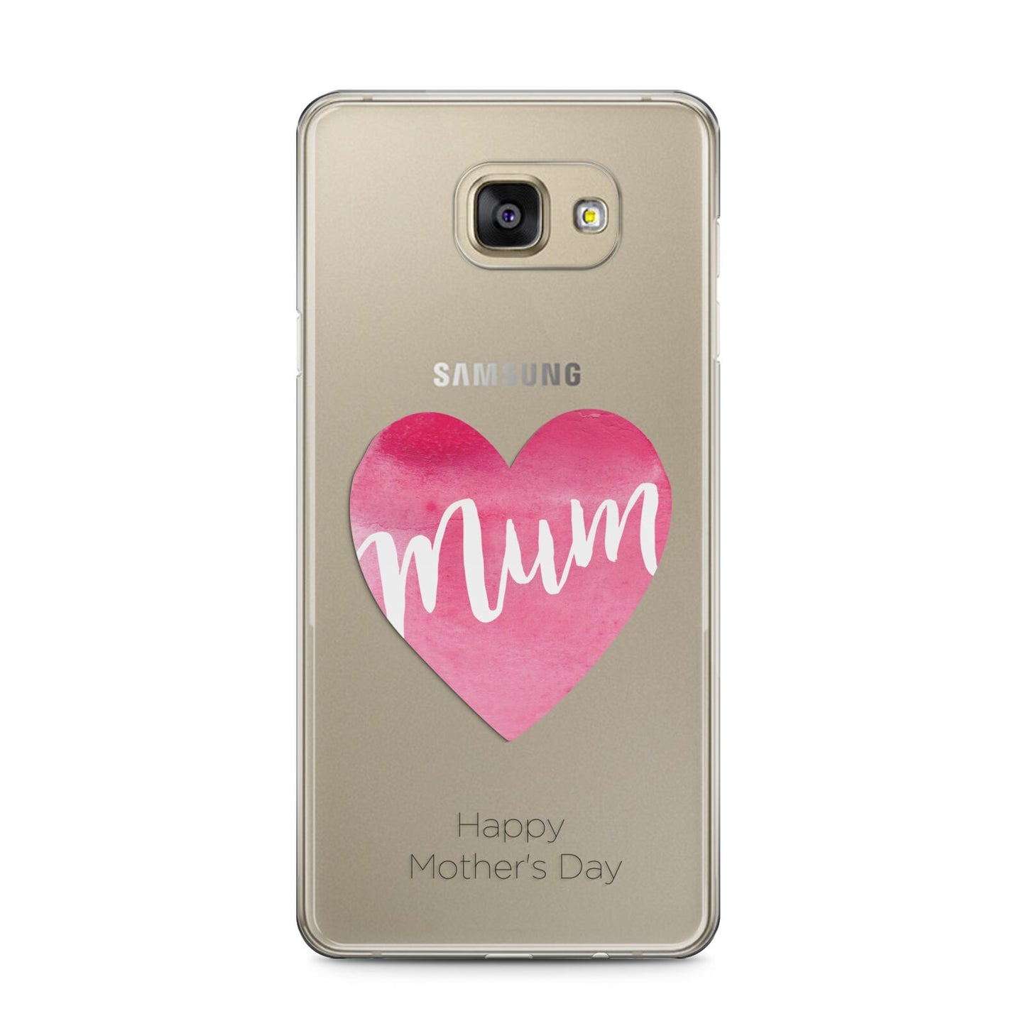 Mothers Day Watercolour Heart Samsung Galaxy A5 2016 Case on gold phone