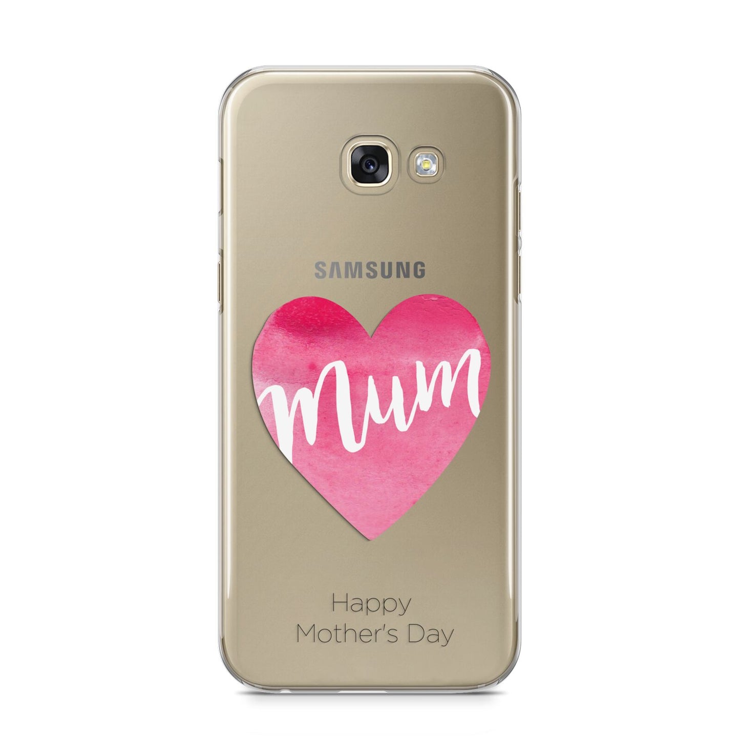 Mothers Day Watercolour Heart Samsung Galaxy A5 2017 Case on gold phone