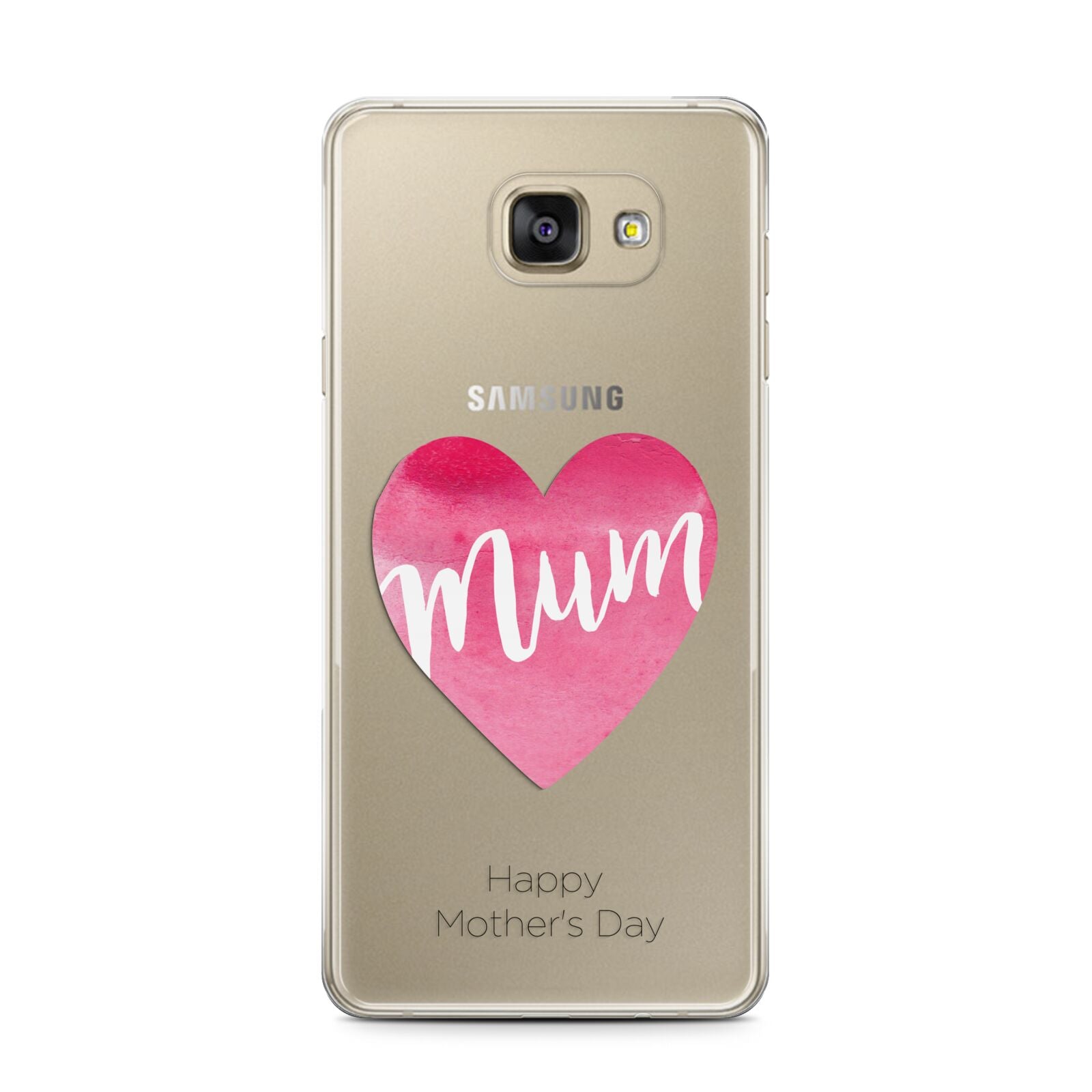 Mothers Day Watercolour Heart Samsung Galaxy A7 2016 Case on gold phone