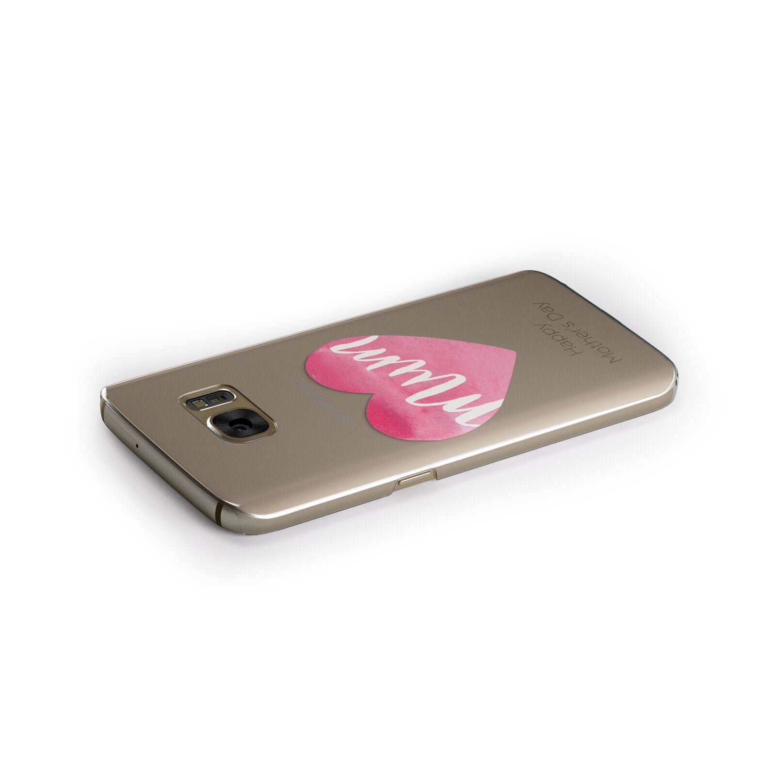 Mothers Day Watercolour Heart Samsung Galaxy Case Side Close Up