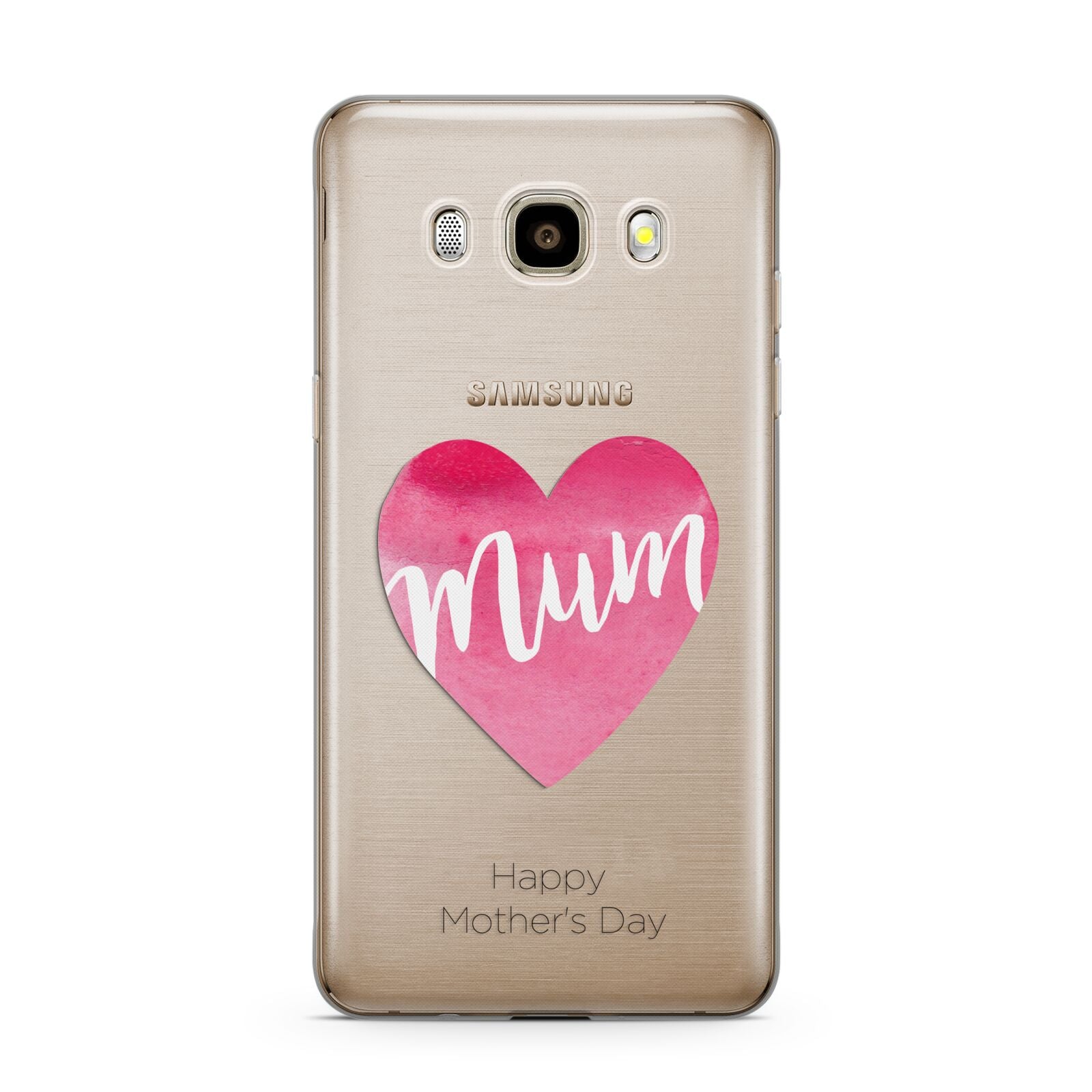 Mothers Day Watercolour Heart Samsung Galaxy J7 2016 Case on gold phone