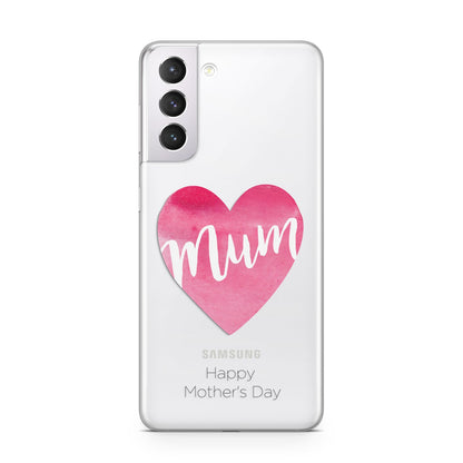 Mothers Day Watercolour Heart Samsung S21 Case