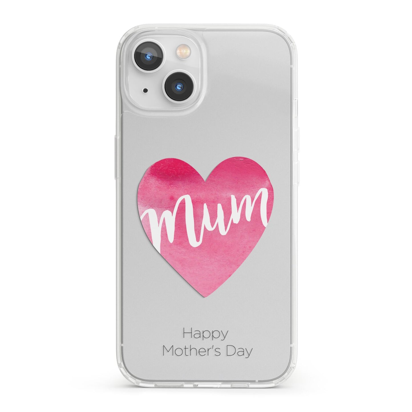 Mothers Day Watercolour Heart iPhone 13 Clear Bumper Case