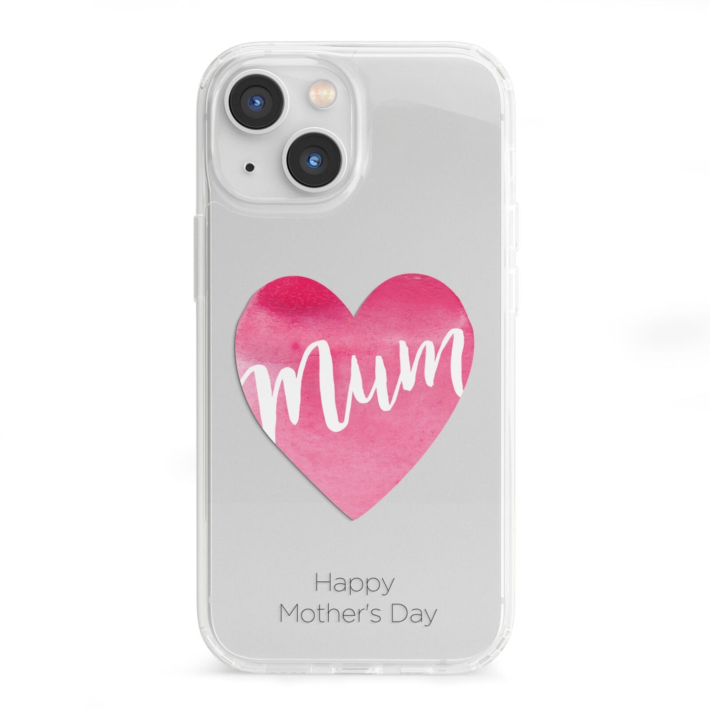 Mothers Day Watercolour Heart iPhone 13 Mini Clear Bumper Case