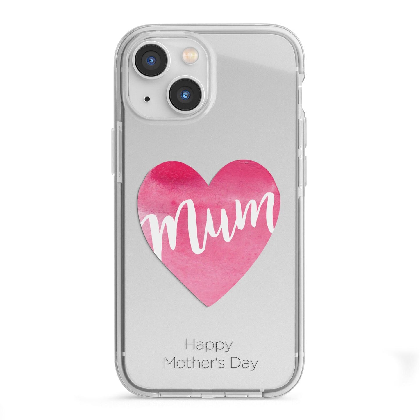 Mothers Day Watercolour Heart iPhone 13 Mini TPU Impact Case with White Edges