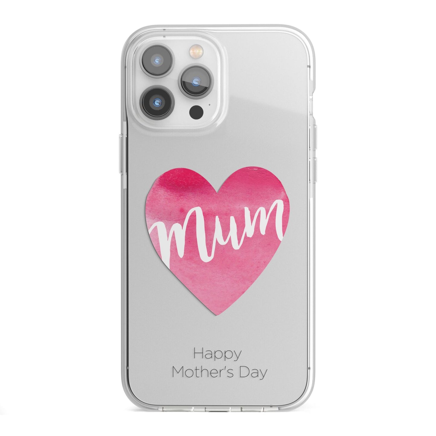 Mothers Day Watercolour Heart iPhone 13 Pro Max TPU Impact Case with White Edges