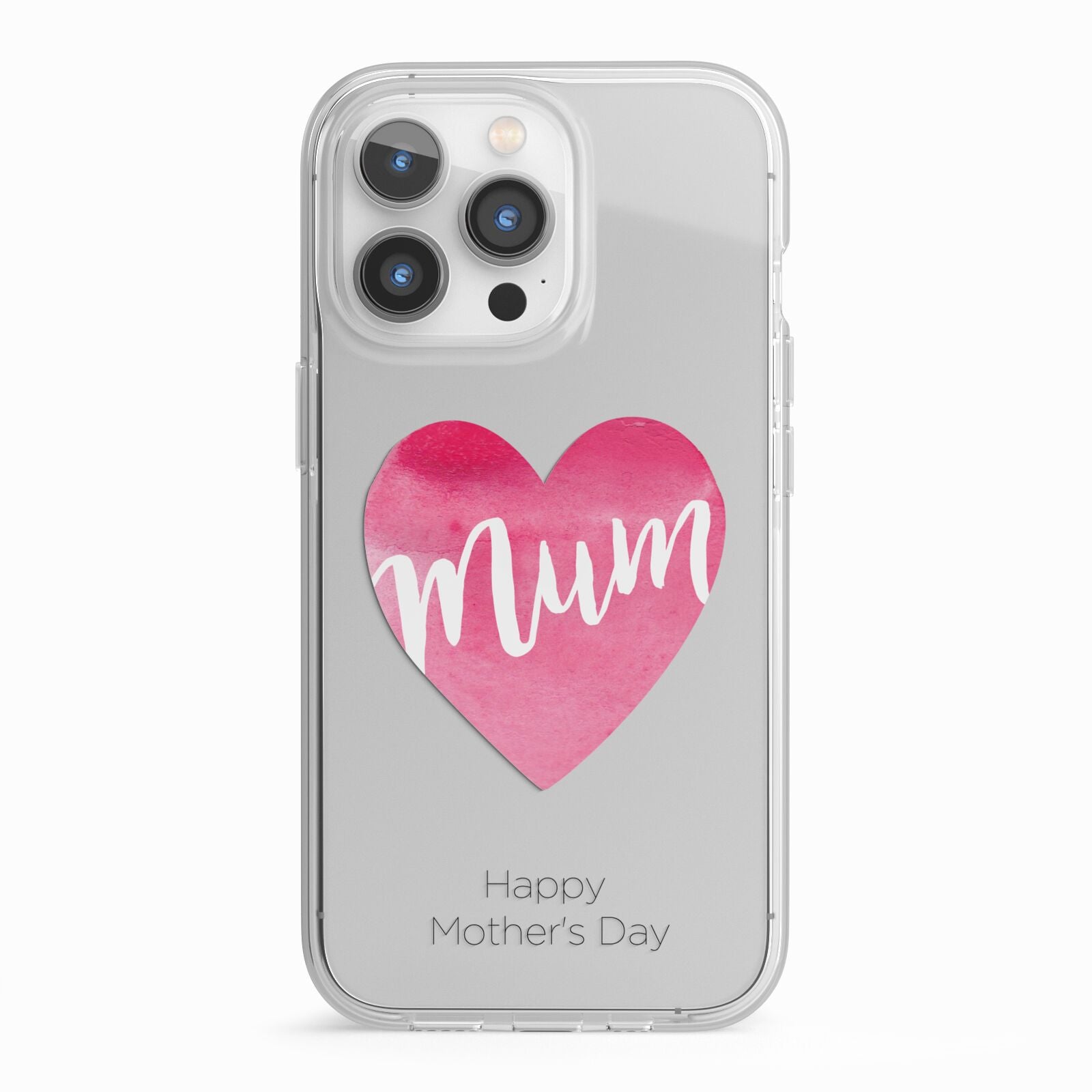 Mothers Day Watercolour Heart iPhone 13 Pro TPU Impact Case with White Edges